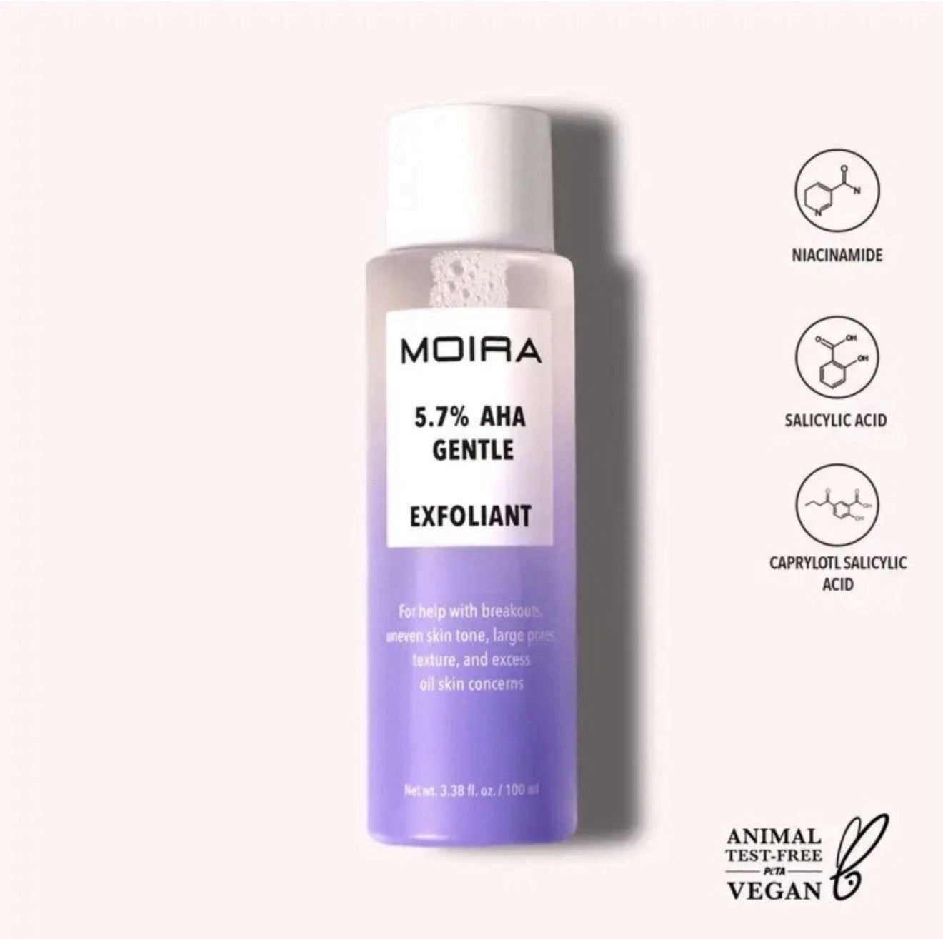 Moira, 5.7% Aha Gentle Exfoliant NEW IN BOX