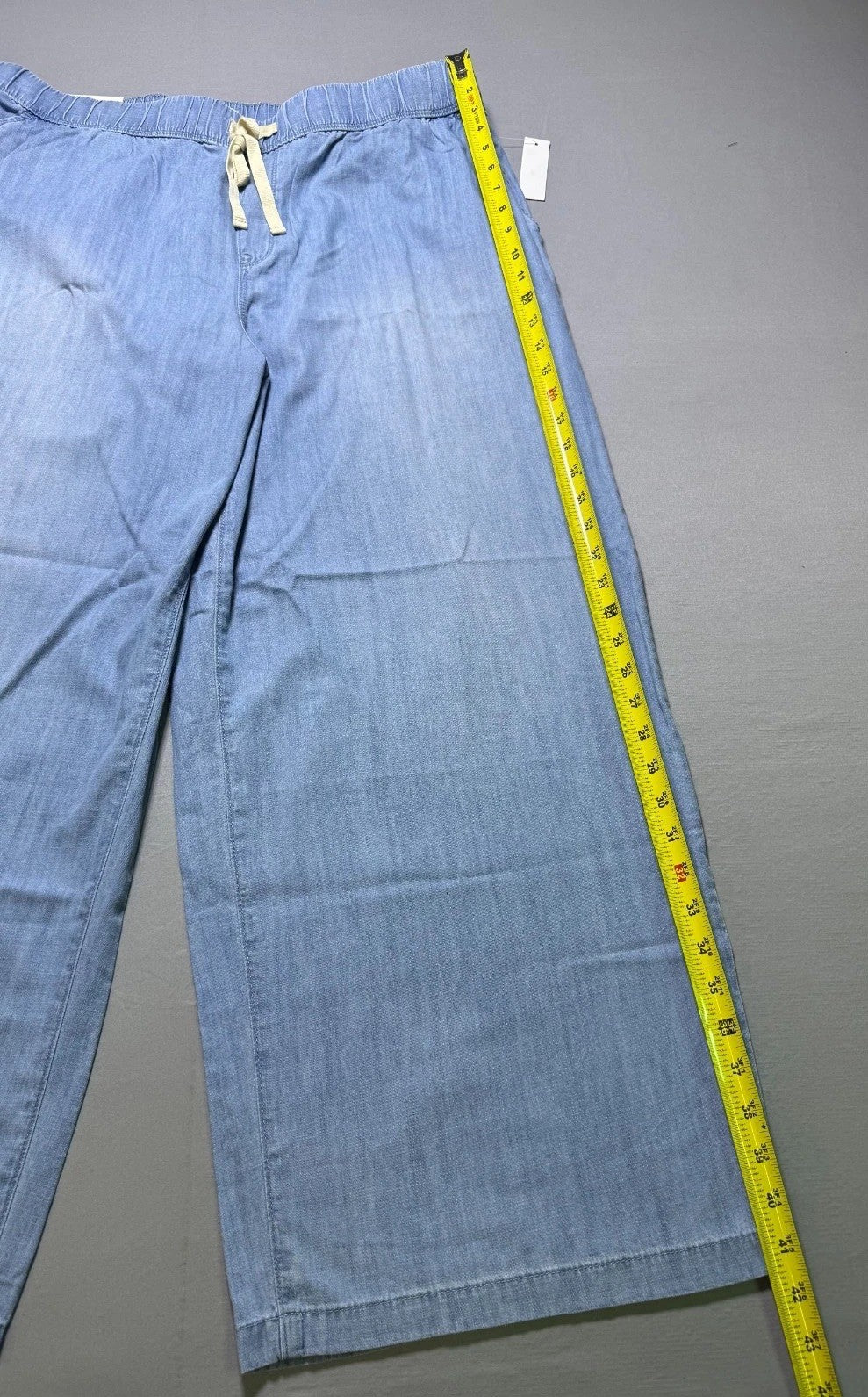 NWT Nine West Lightweight Denim Wide Leg Jeans Women 1X Blue Light Wash Pull-On