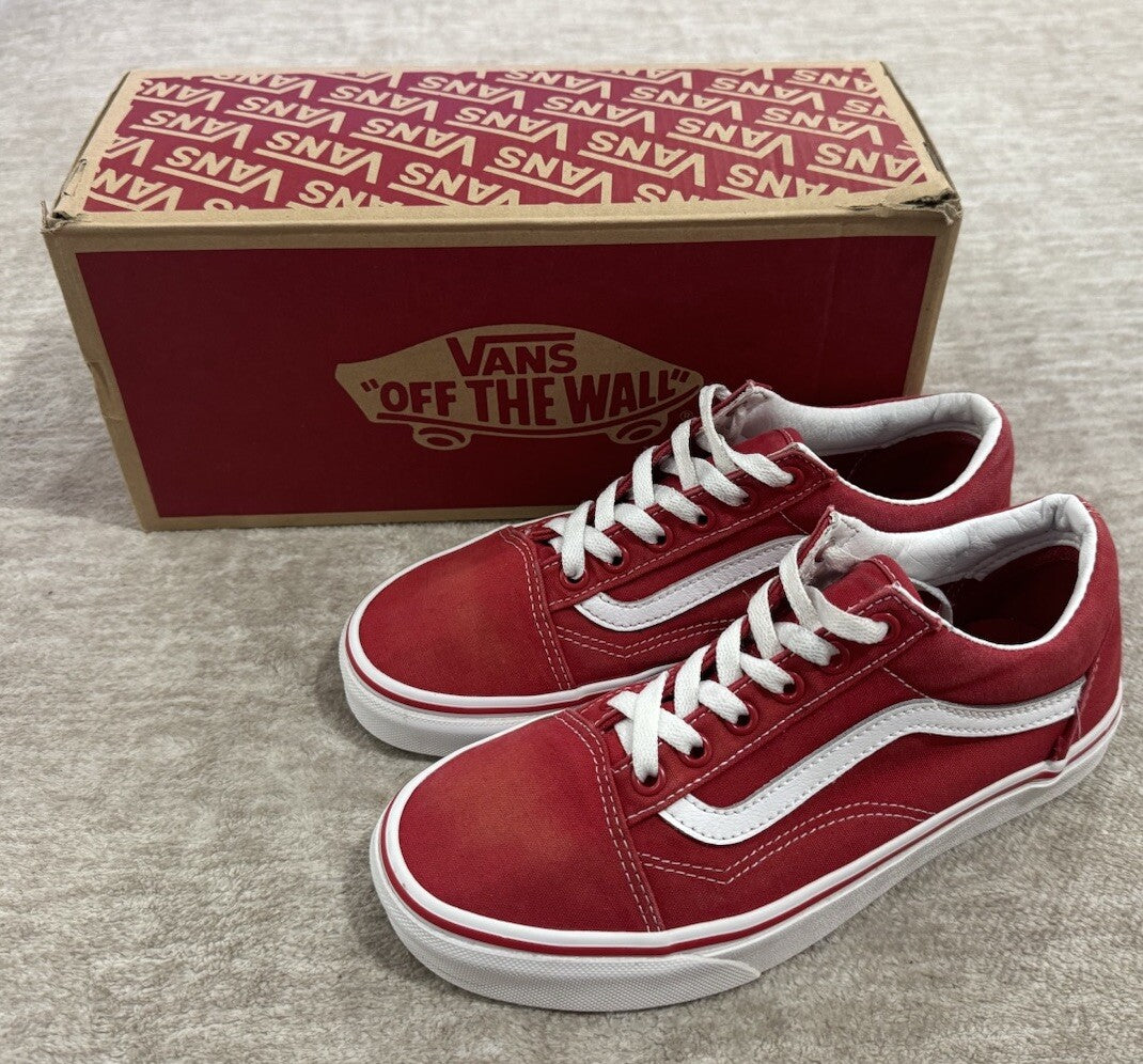 Vans Red & White Old Skool Canvas Men's size 5.5 & Women's size 7.0