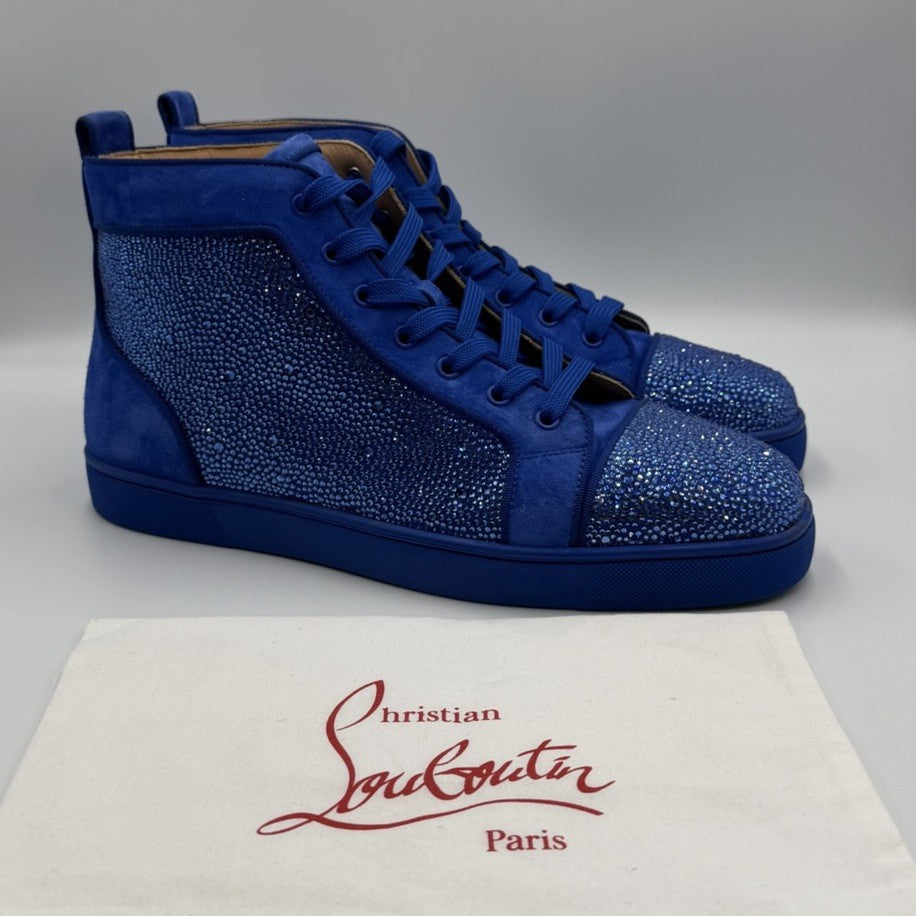 NEW Authentic Christian Louboutin Crystal Strass Sneakers Mens Size 44 EU; 11 US