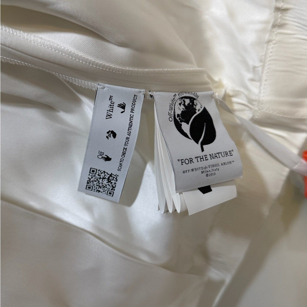 Off-White Duchesse Twist Long Dress Satin Size Medium 42 EU, 6 US NWT