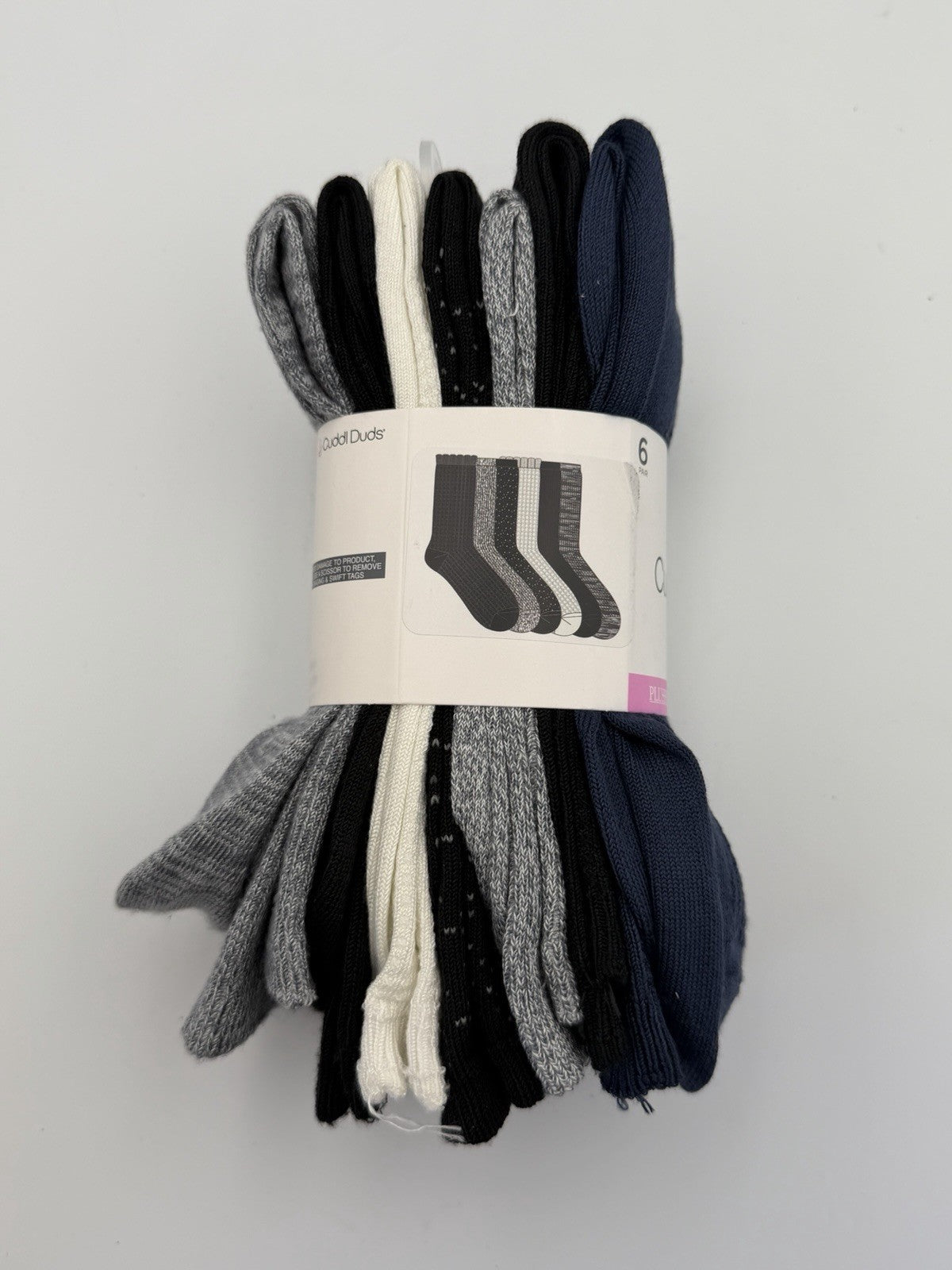 New Cuddl Duds Plushfill Crew Socks Women's Shoes Size 4-10 Comfort - Pairs Of 6