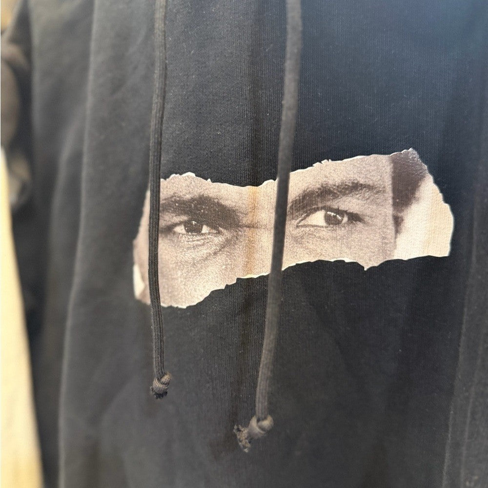 Marcelo Burlon Mohammed Ali Black and White Graphic Hoodie shirt - New Size M
