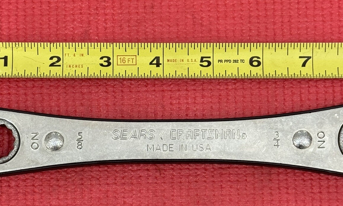 Craftsman 43684 5/8'' X 3/4''  Box End 12 Point Ratcheting Wrench USA Vintage