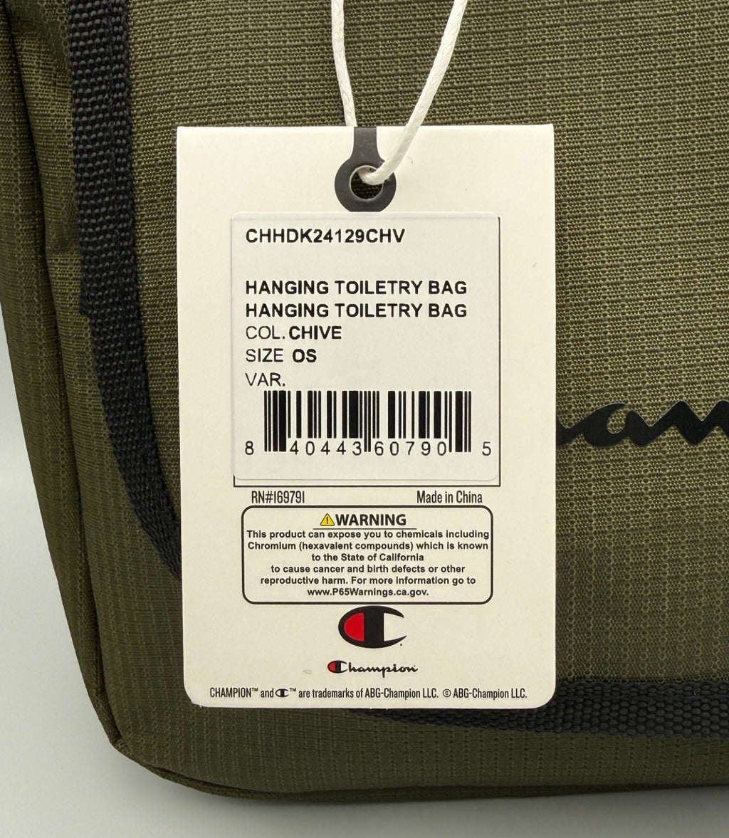 NWT Champion Defender Hanging Toiletry Bag Chive Green Travel Wash Kit Case