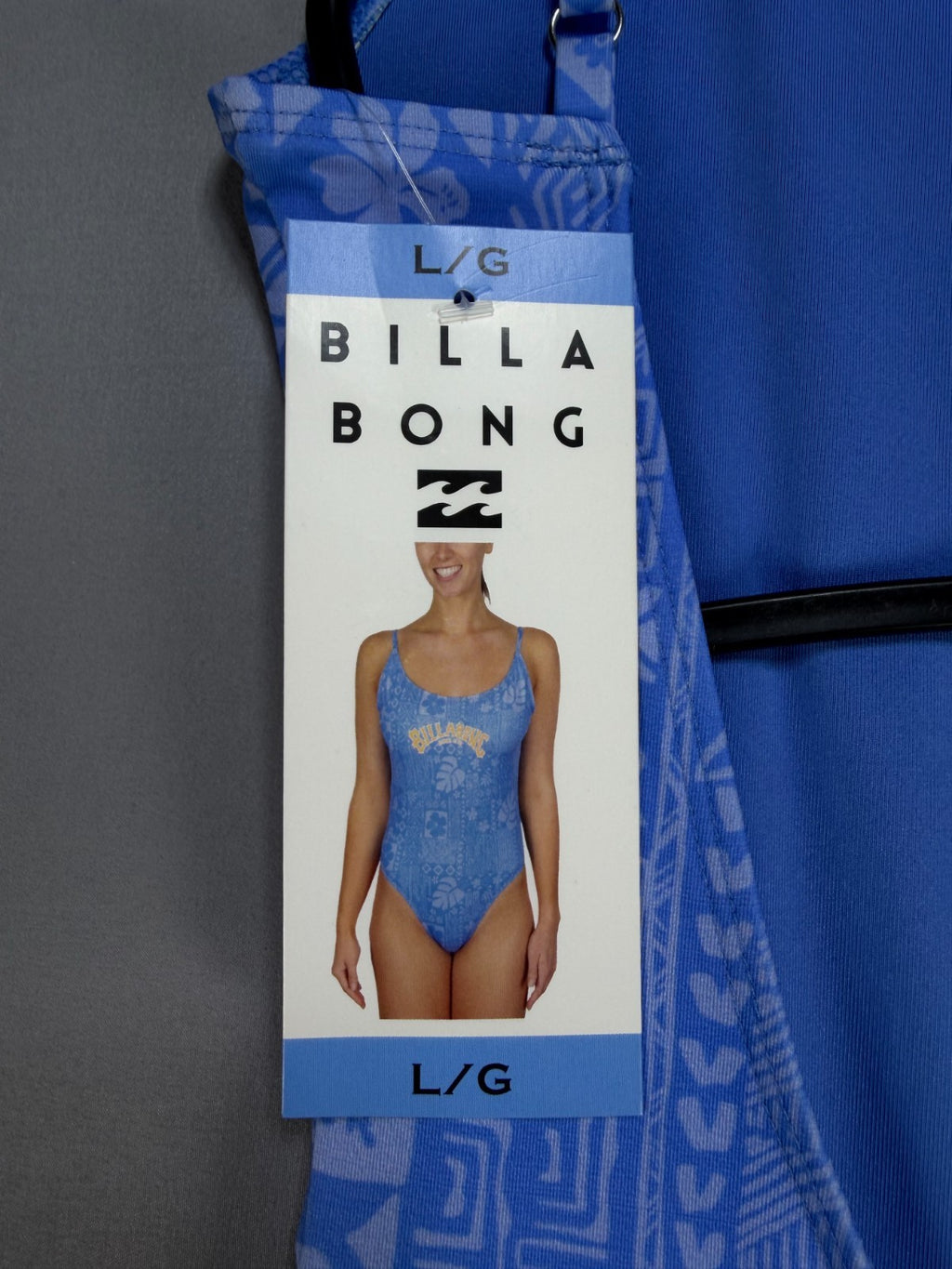 NWT Billabong One-Piece Swimsuit Women Large Blue Sleeveless Stretch Summer Gear