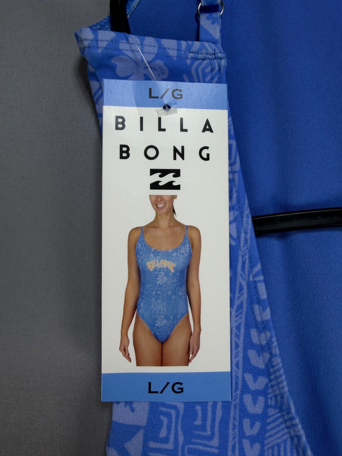 NWT Billabong One-Piece Swimsuit Women Large Blue Sleeveless Stretch Summer Gear