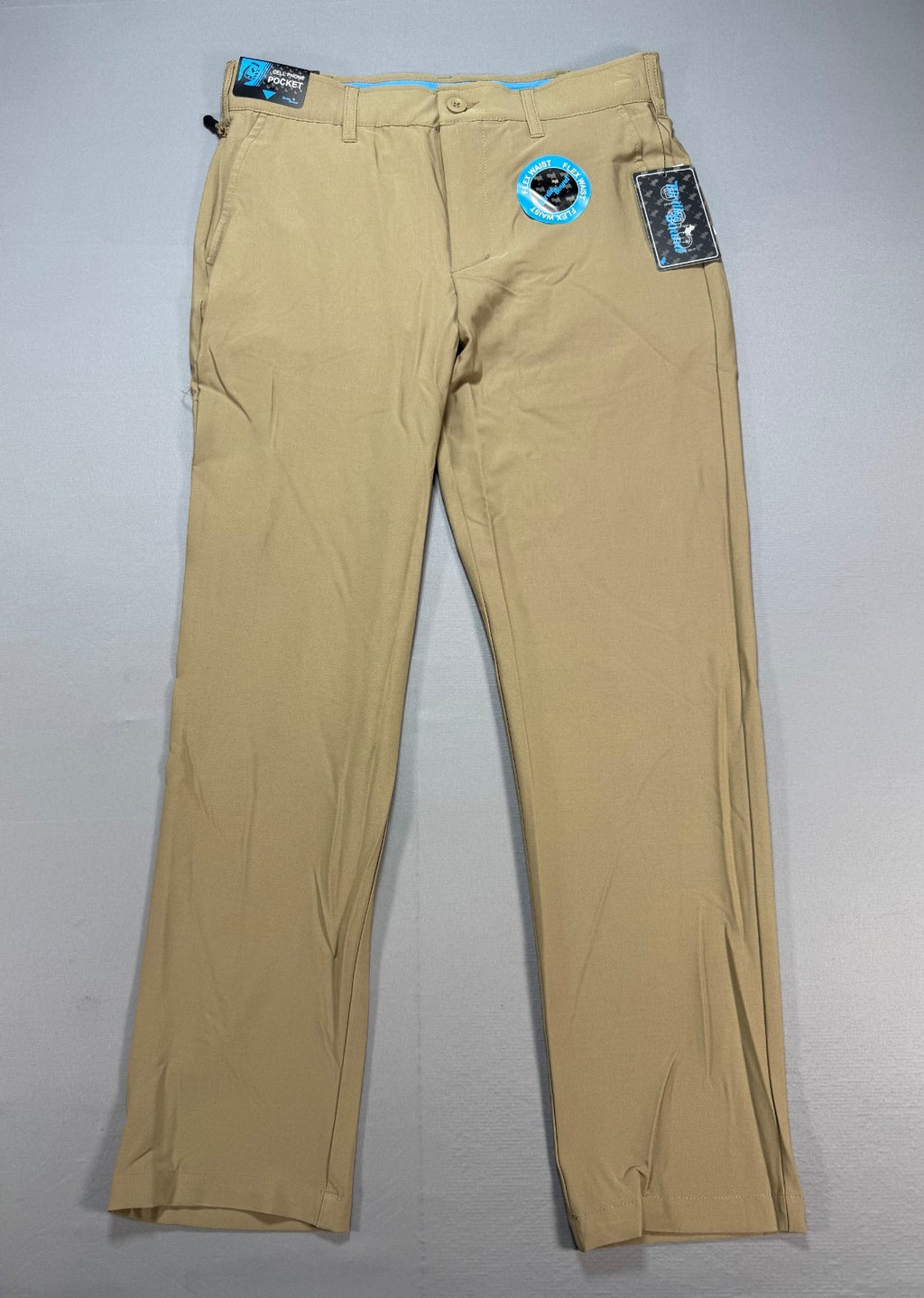 Birdie Bound Regular Fit Golf Pants Men's 30x30 Beige Straight Leg Performance