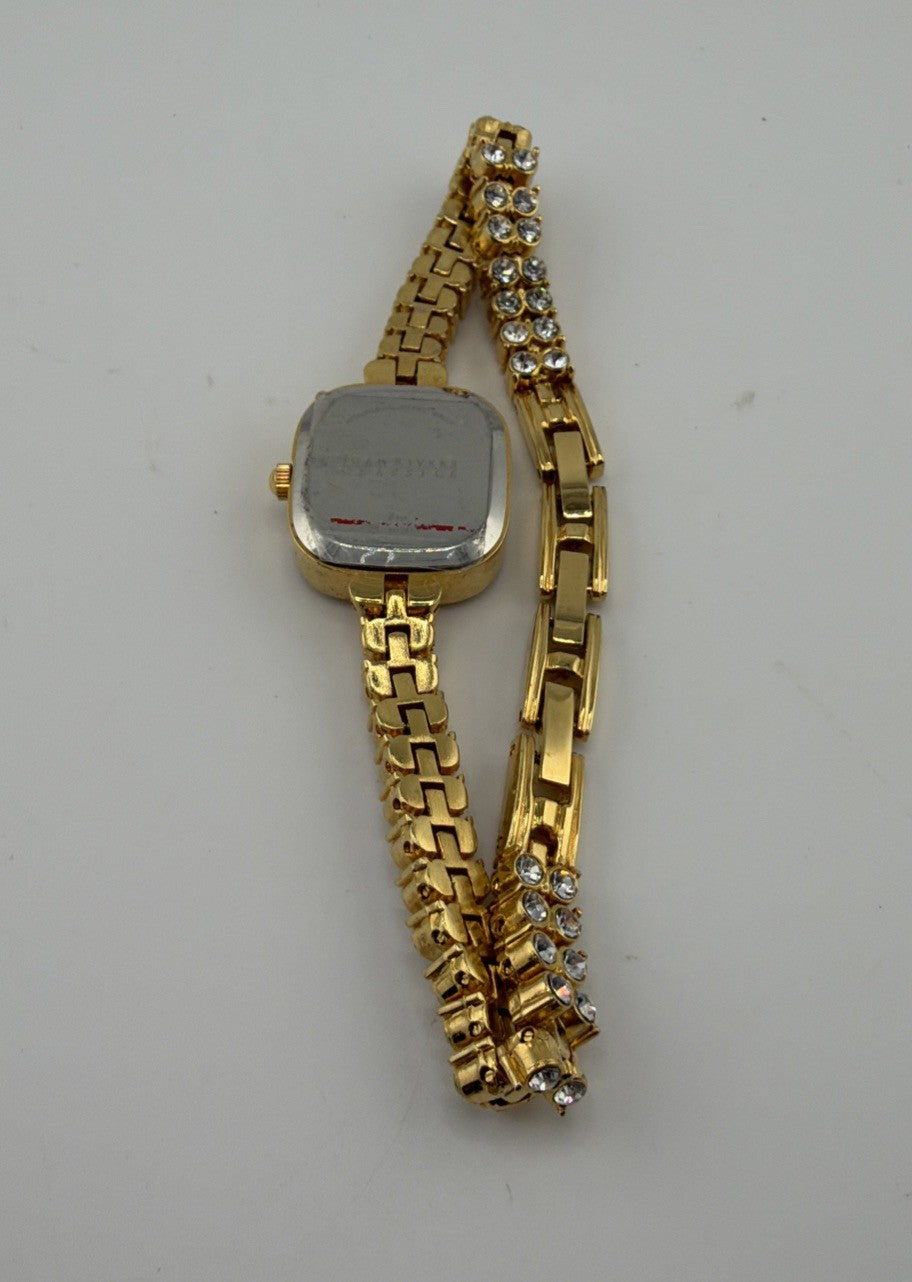 Joan Rivers Classic Watch Gold Tone With Jewels Wristwatch