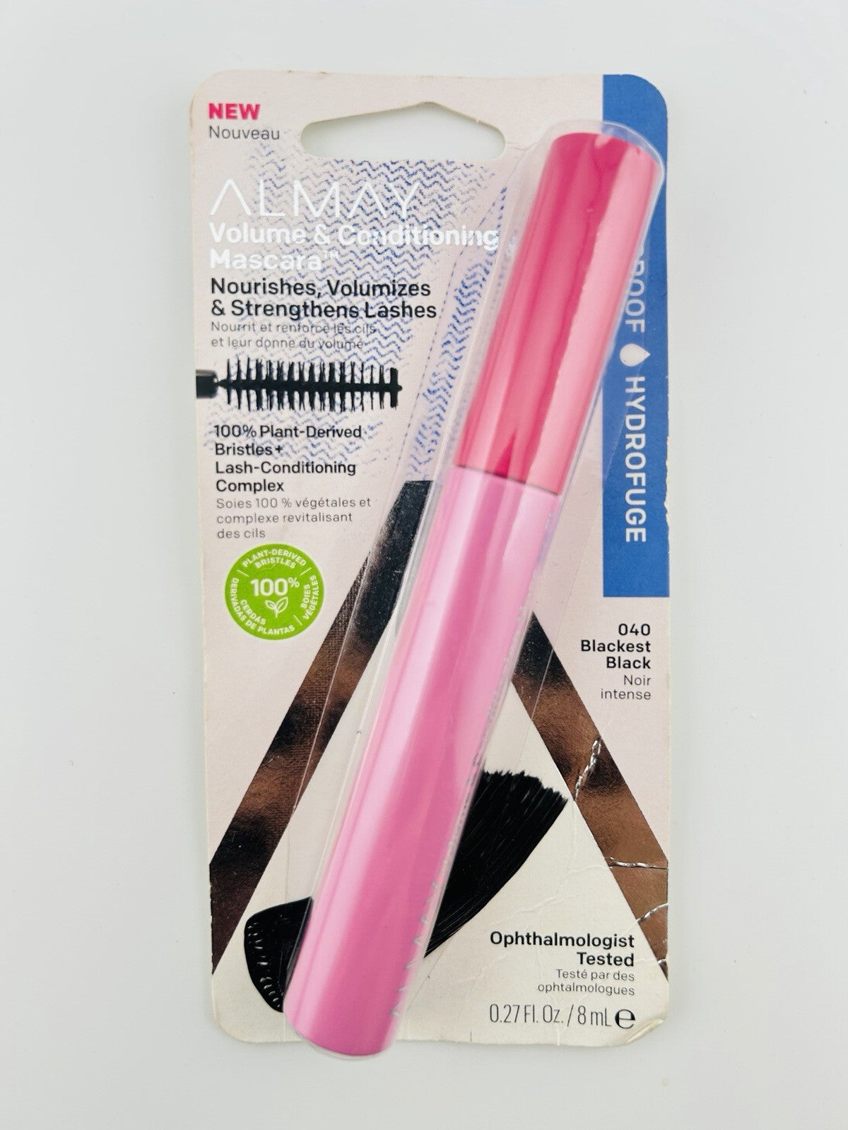Almay Volume & Conditioning Mascara, 040 Blackest Black Waterproof, 0.27 fl oz