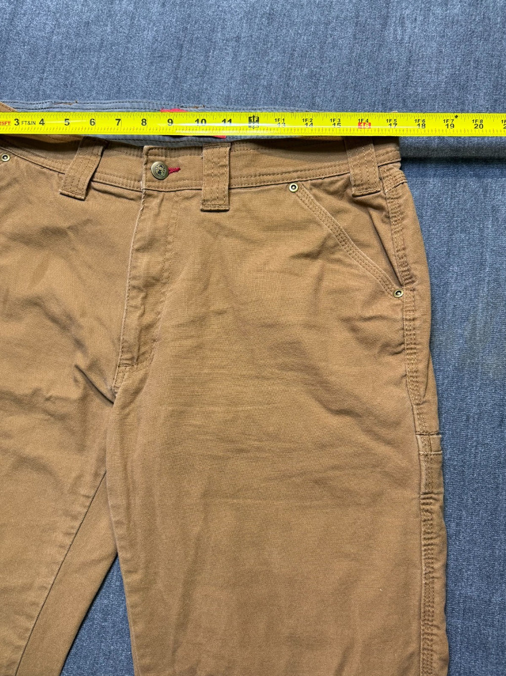 Coleman Work Pants Men's 34X32 Brown Straight Leg Cargo Pockets Pull-On Casual