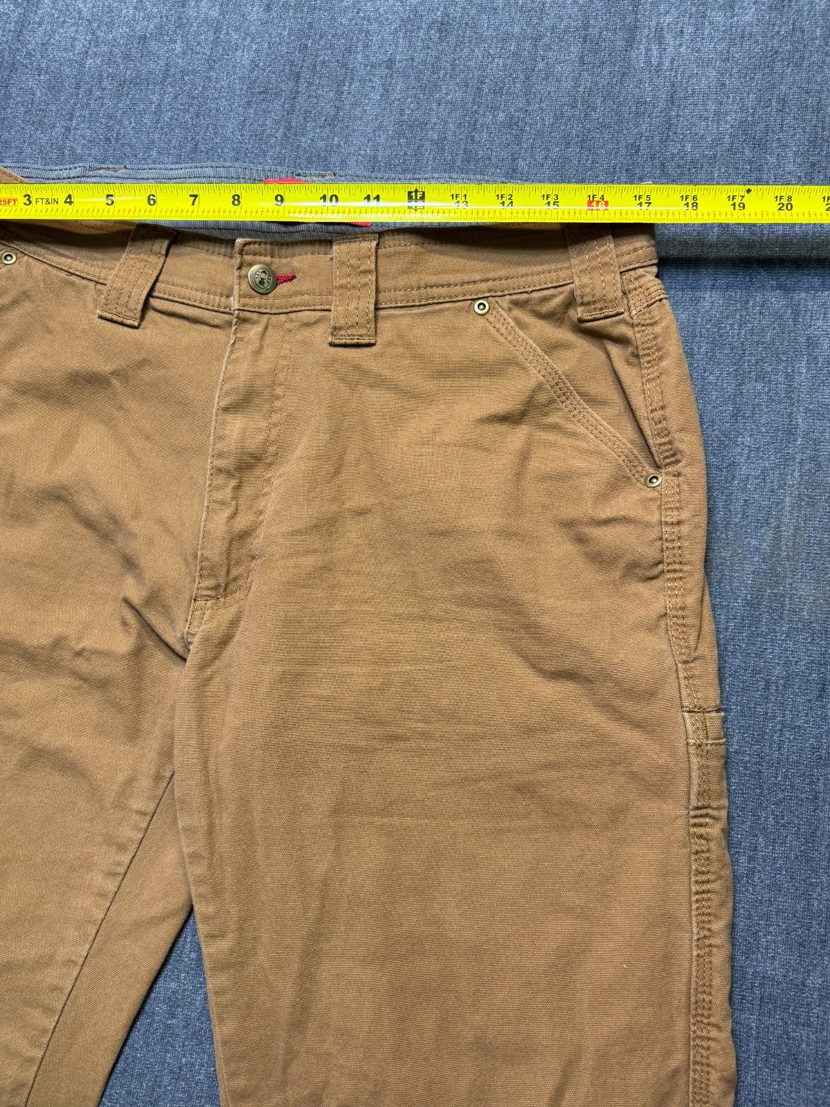 Coleman Work Pants Men's 34X32 Brown Straight Leg Cargo Pockets Pull-On Casual