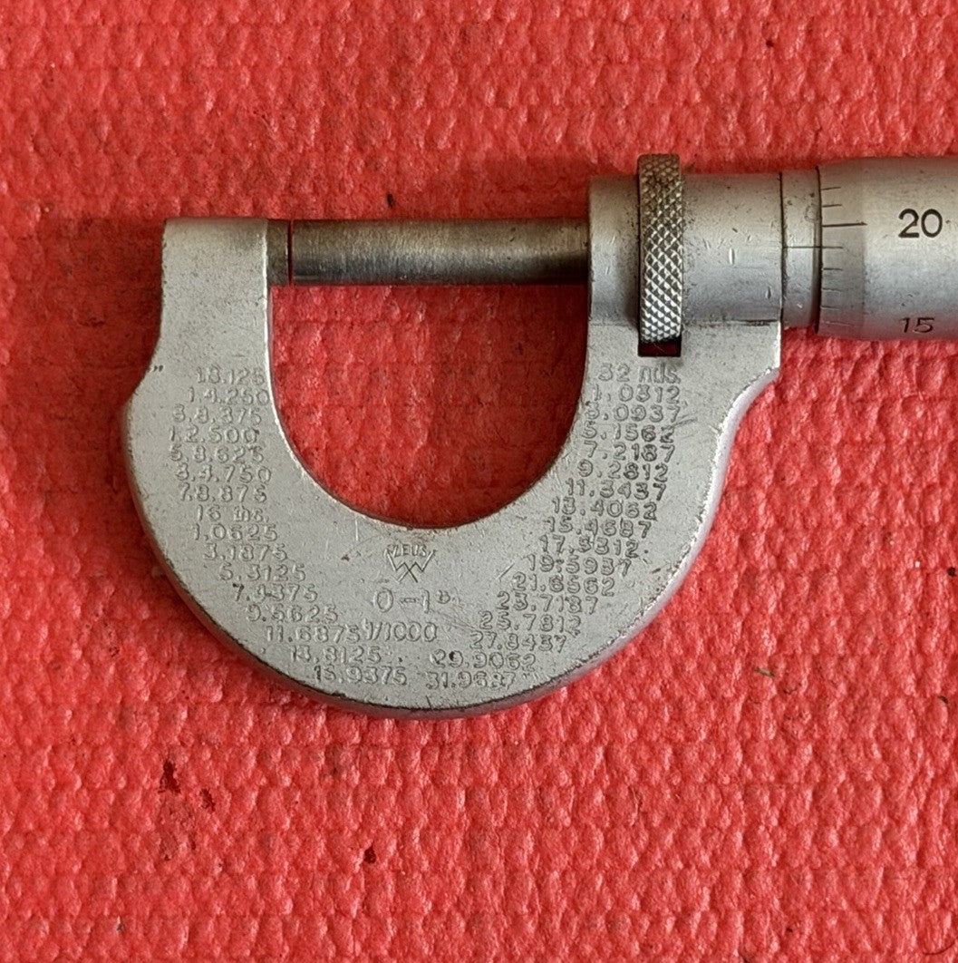 VINTAGE ZEUS 0-1" MICROMETER MACHINIST TOOL MADE IN GERMANY