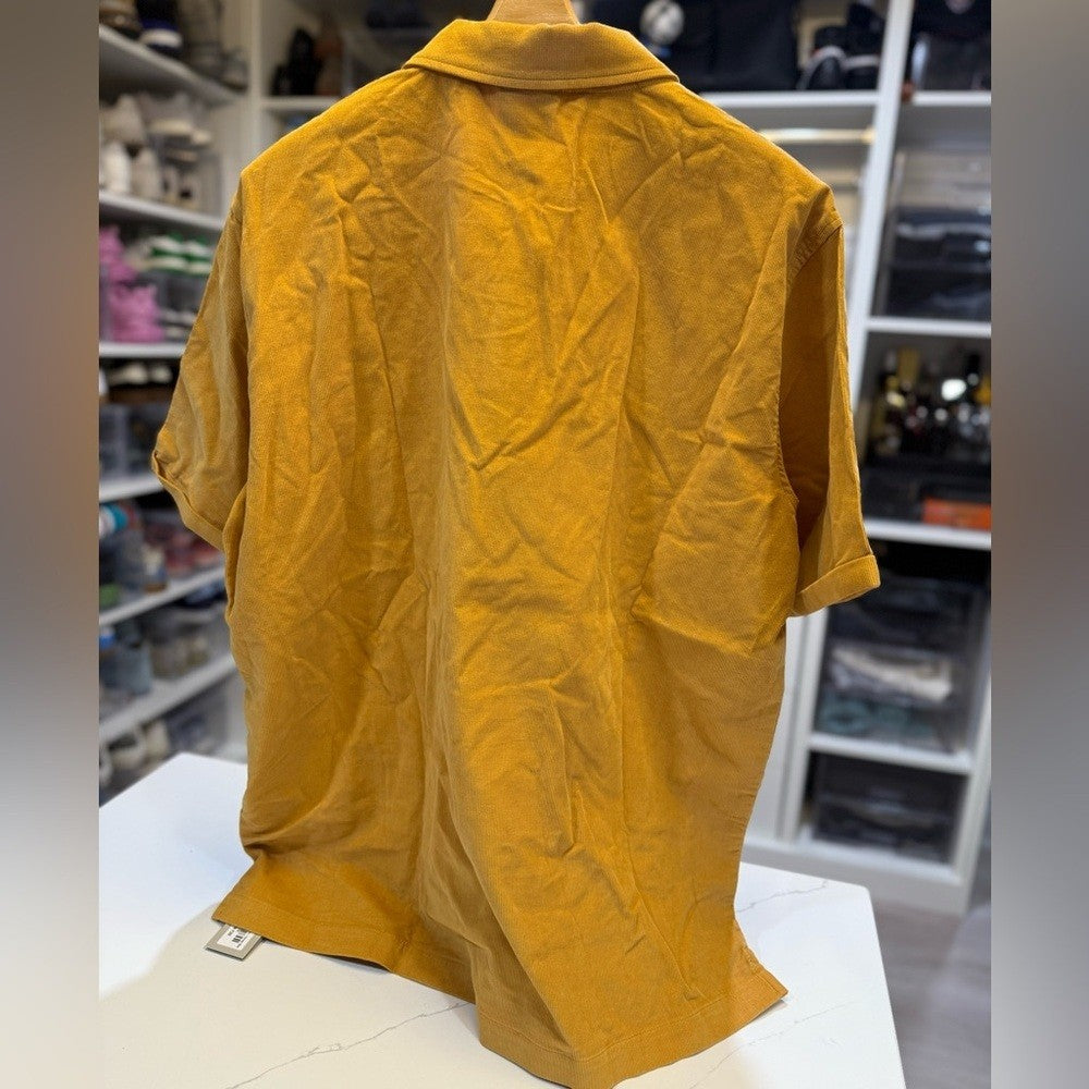 Kith Summer Corduroy Golden Polo Shirt honey bee Size Large