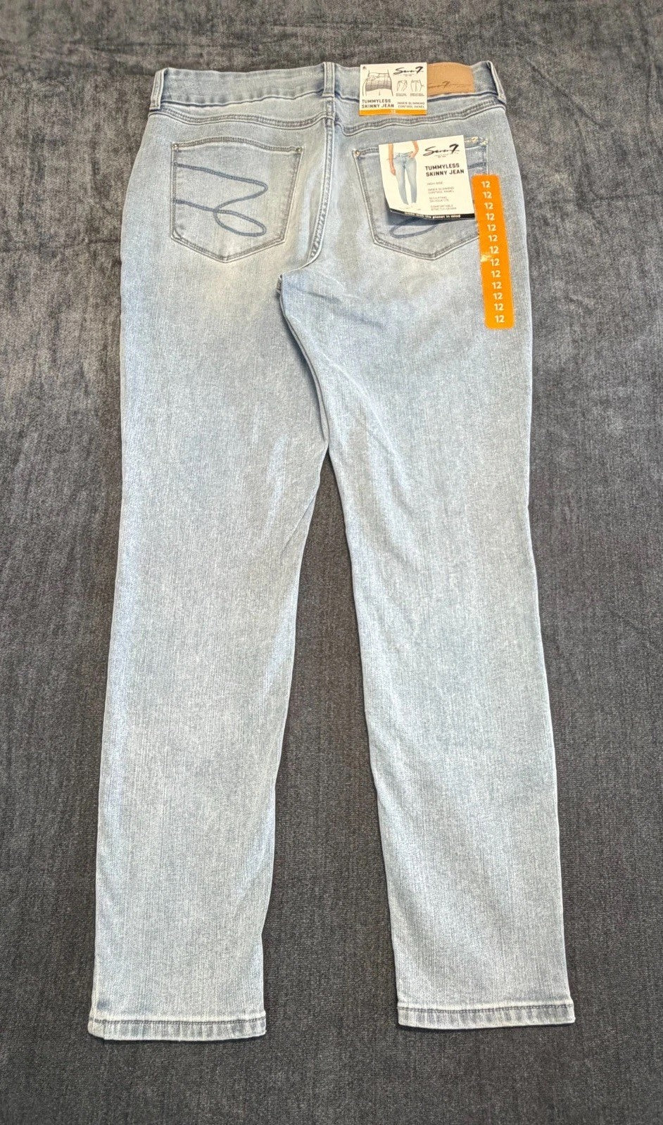 NWT Seven 7 Tummyless High Rise Skinny Jeans Women's 12 Blue Denim Medium Wash