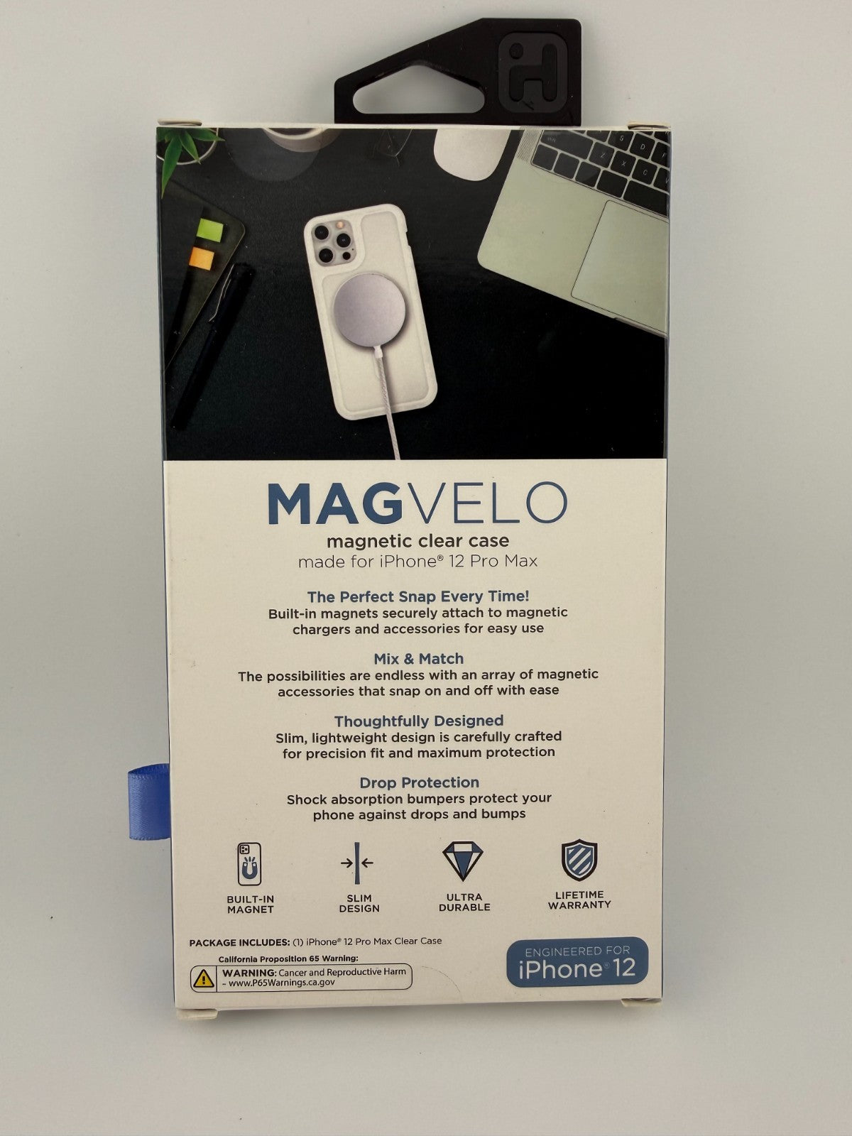 NEW iHome MAGVELO MagSafe Compatible Slim Magnetic Clear Case iPhone 12 Pro Max