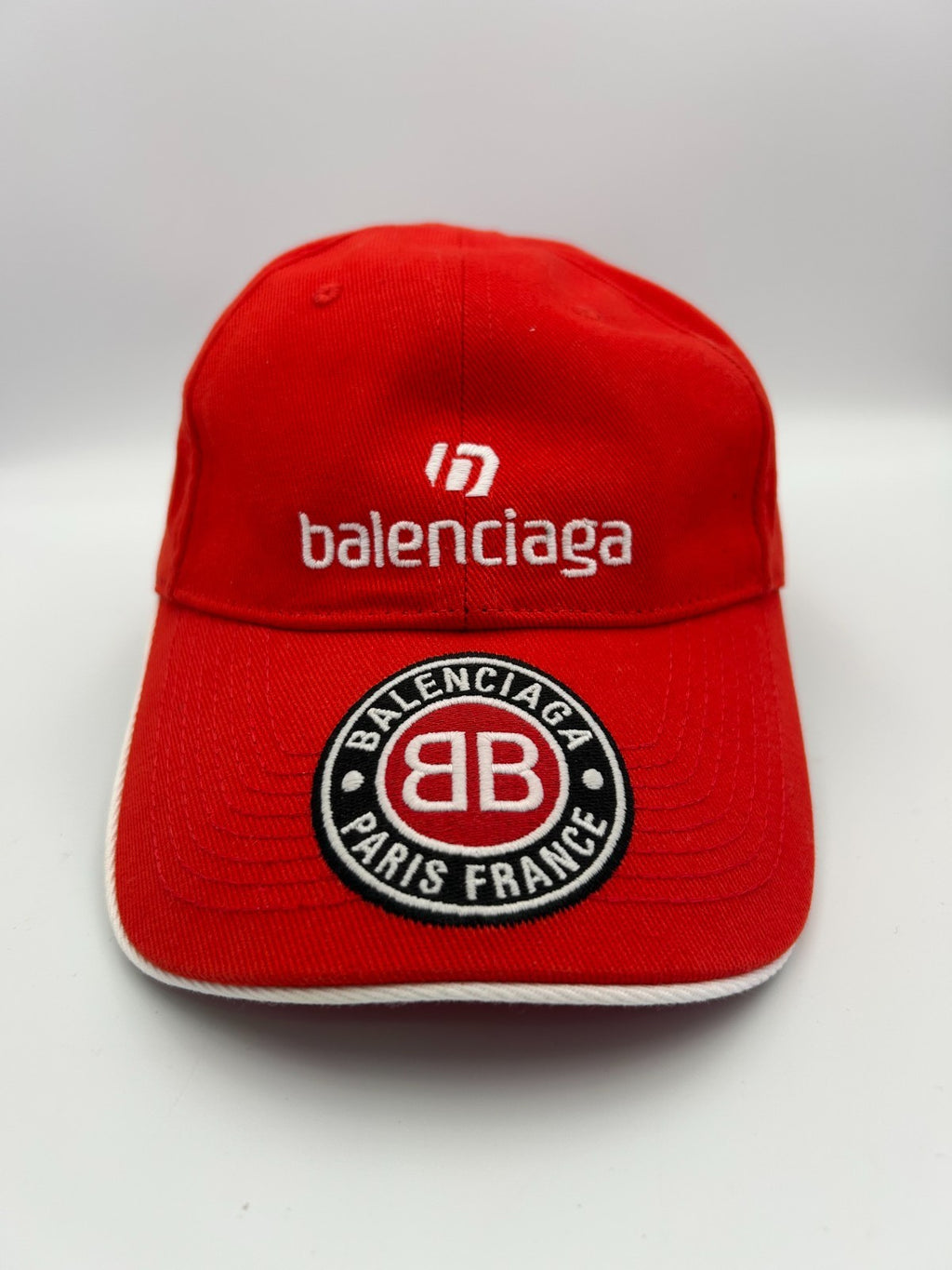 NWT Balenciaga Soccer Club Cap Men's One-Size Red Embroidered-Logo Adjustable