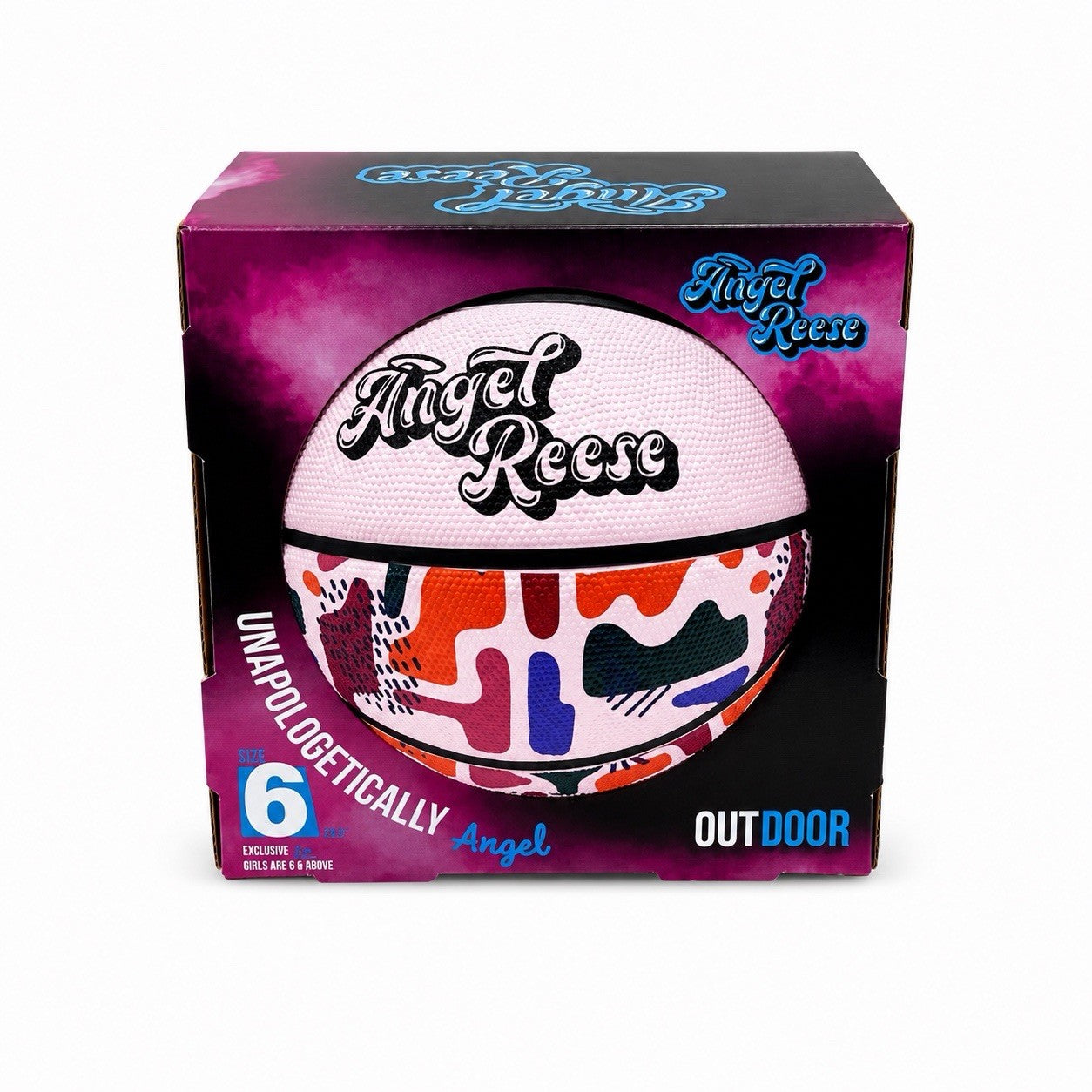 New Angel Reese Unapologetically Angel Outdoor Basketball Pink - Size 6 28.5"