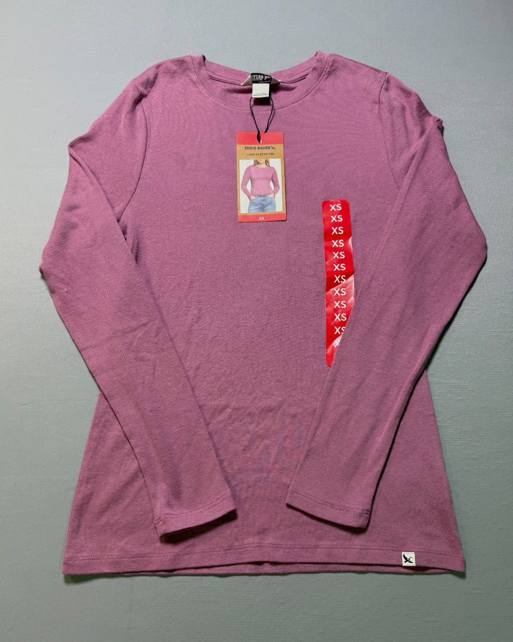 Eddie Bauer Long Sleeve Classic Cotton Blend Crewneck Tee Top Women's XS Purple