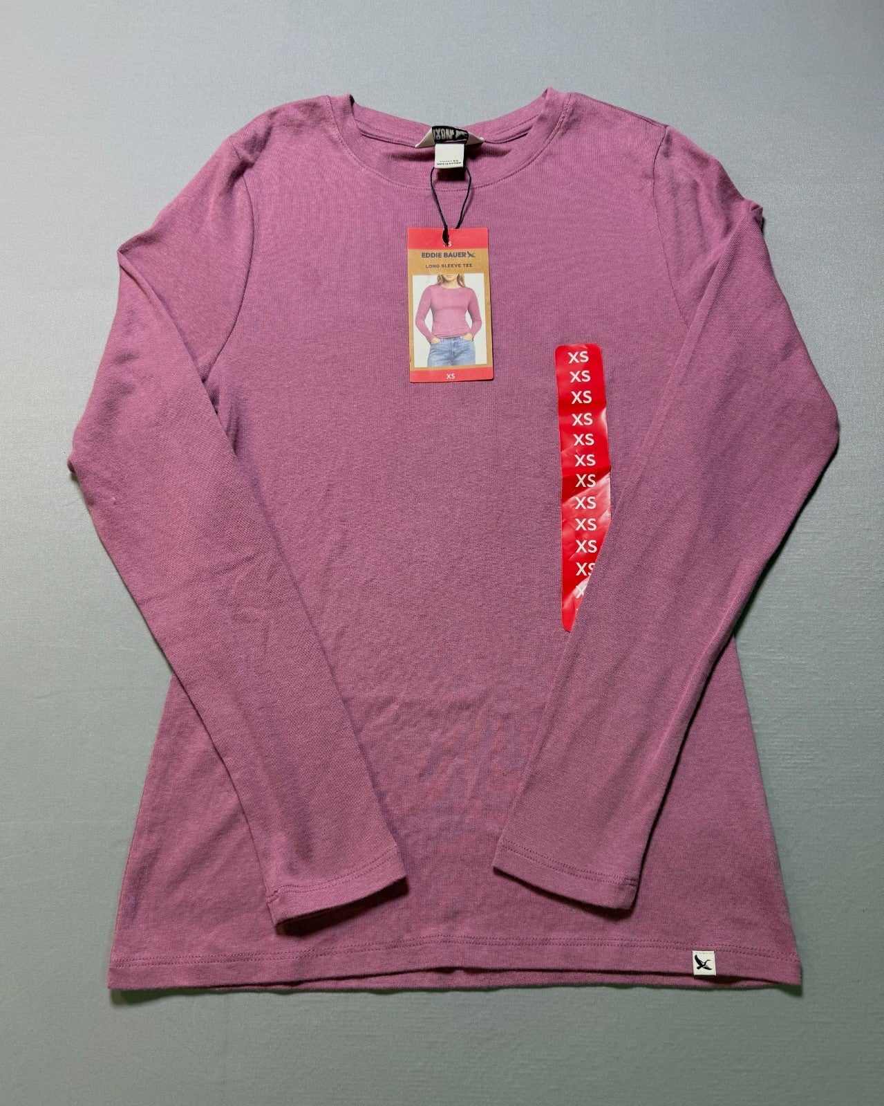 Eddie Bauer Long Sleeve Classic Cotton Blend Crewneck Tee Top Women's XS Purple