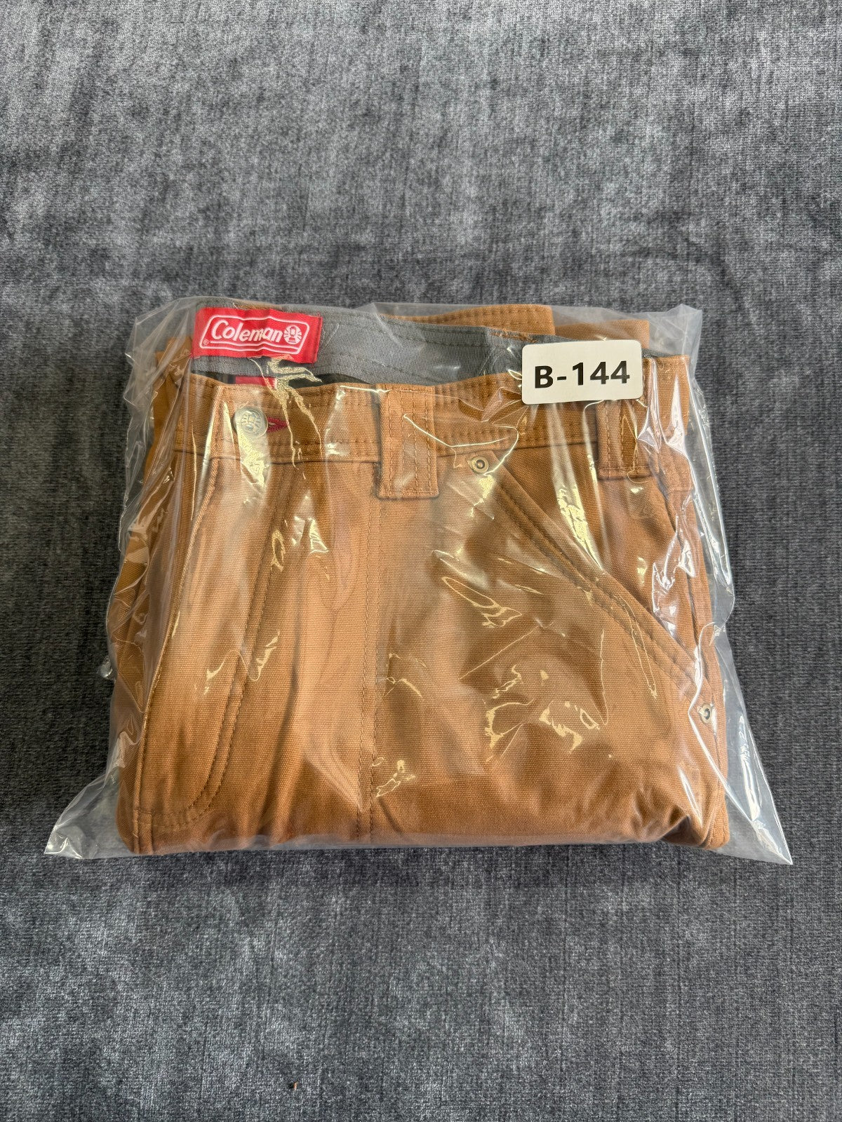 Coleman Work Pants Men's 34/32 Brown Fleece Lined Straight Leg Pockets Pull-On