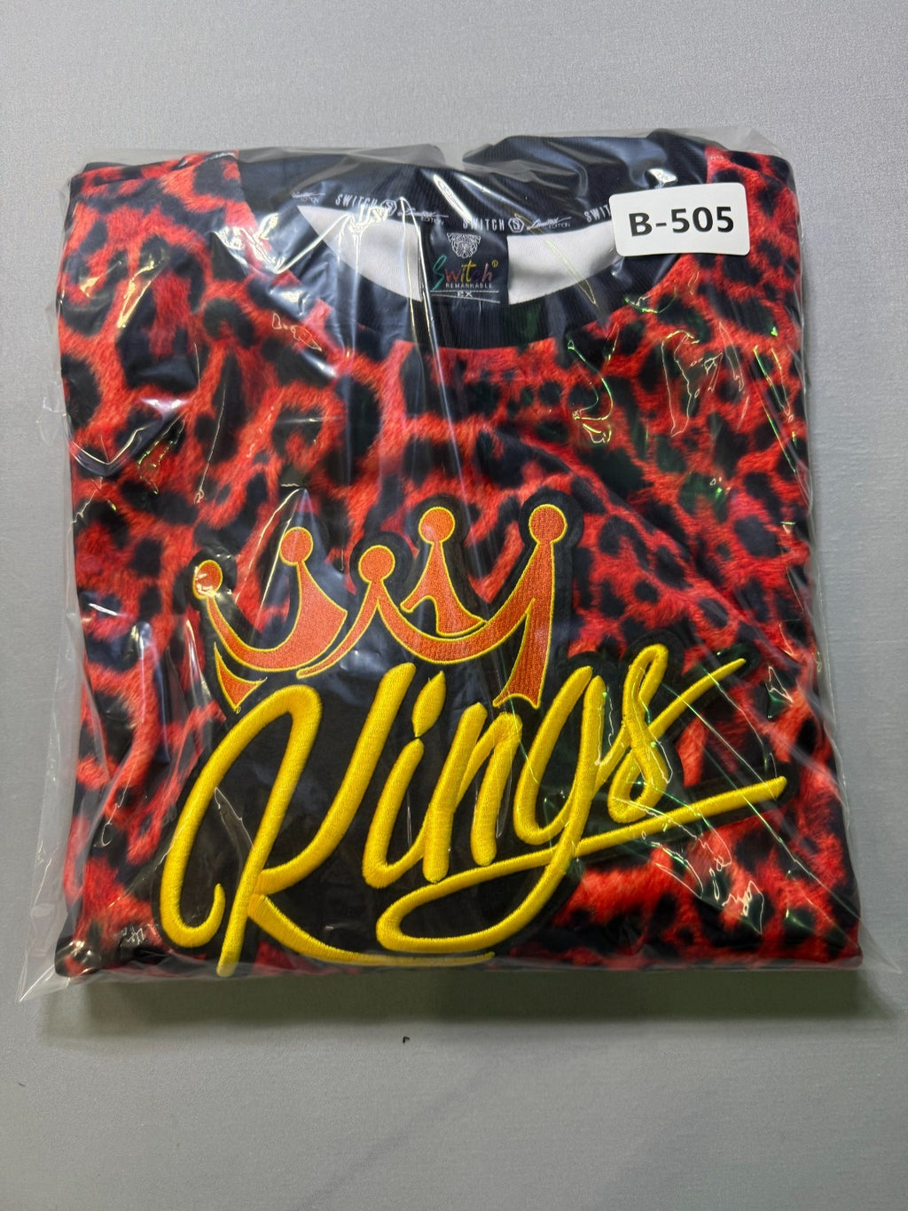 NWT Switch Remarkable Kings Leopard Print Crew Neck Sweatshirt Women's 2X Orange