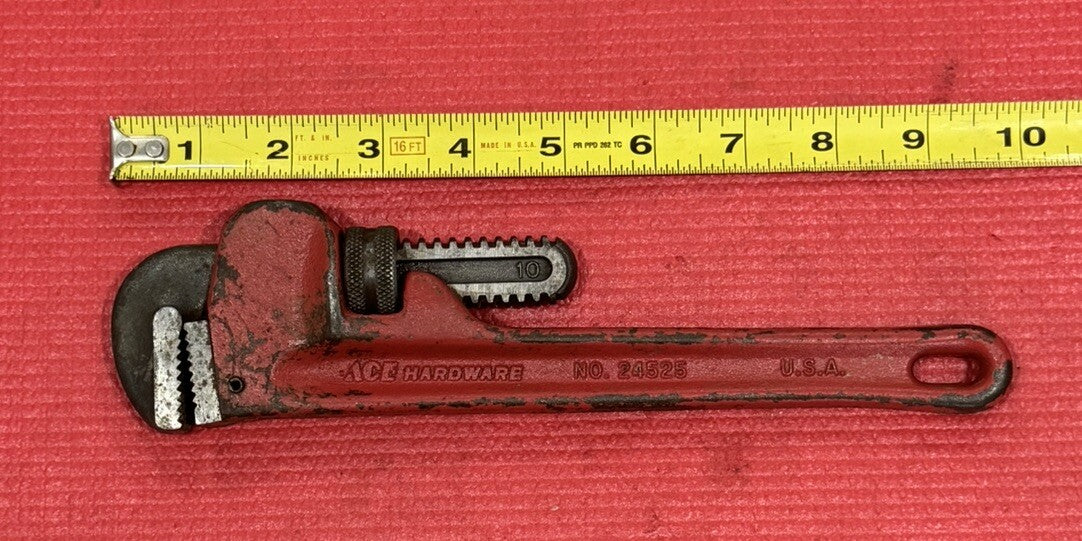 ACE Hardware Tools 10” Pipe Wrench 24525 Heavy Duty Made In USA