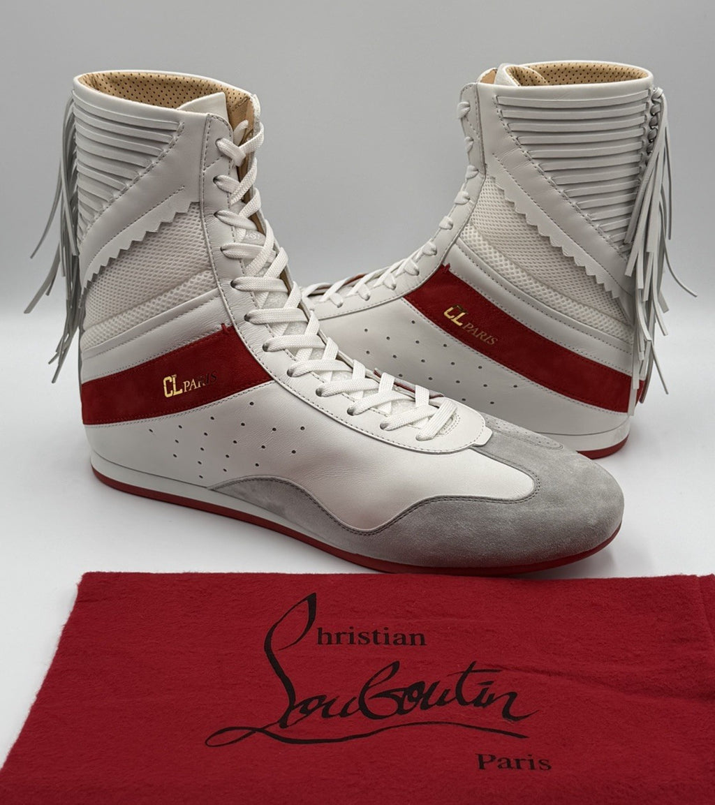 AUTHENTIC CHRISTIAN LOUBOUTIN Suede Knock-Out Boxing Sneakers (44 EU; 11 US)