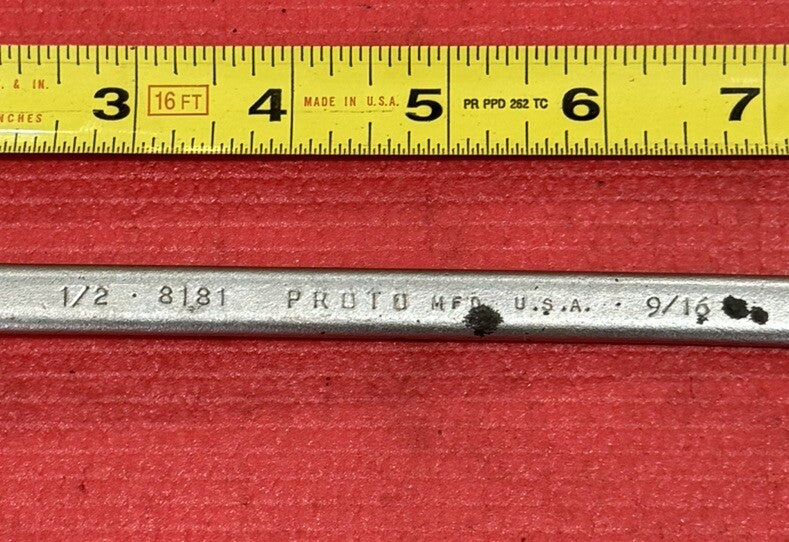Proto Tools 8181, SAE 1/2" X 9/16" Offset Double Box Wrench 12 Point Made in USA