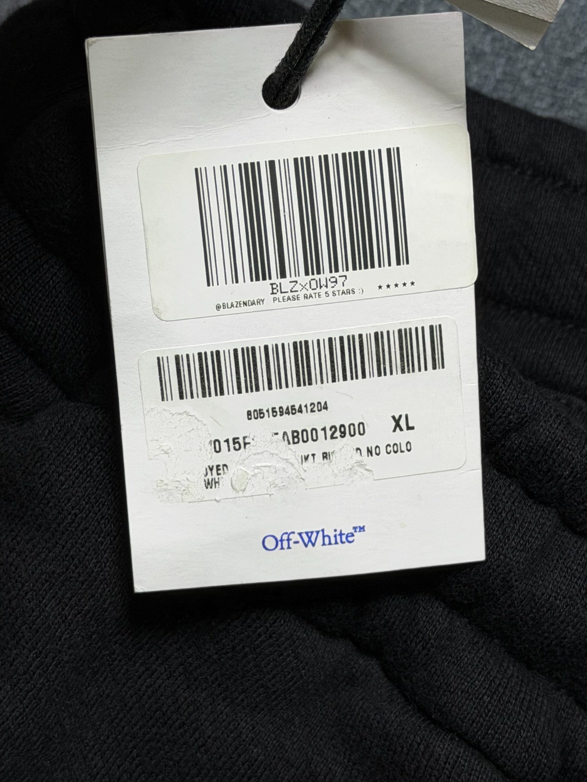 NWT Off-White Black Beach Bookish SweatPants Women's X-Large Logo Drawstring