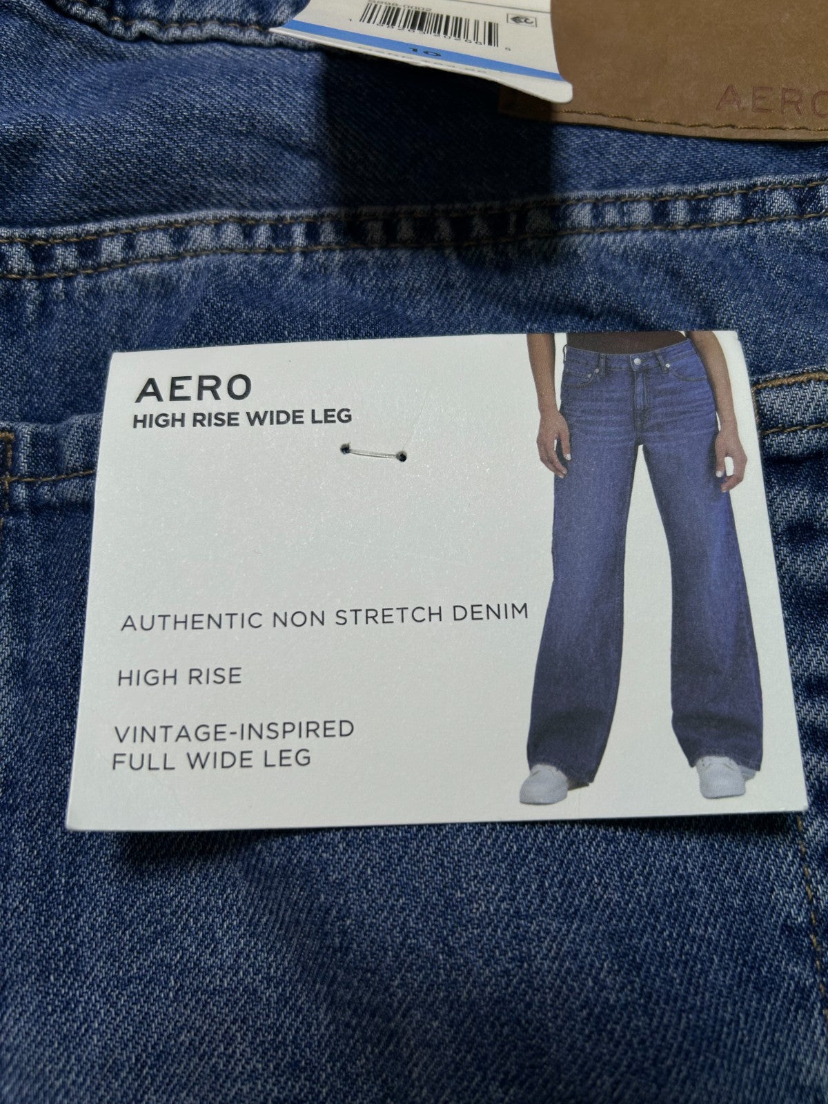 NWT Aeropostale Vintage Inspired Wide Leg Jeans Women's 10 Blue Denim High Rise