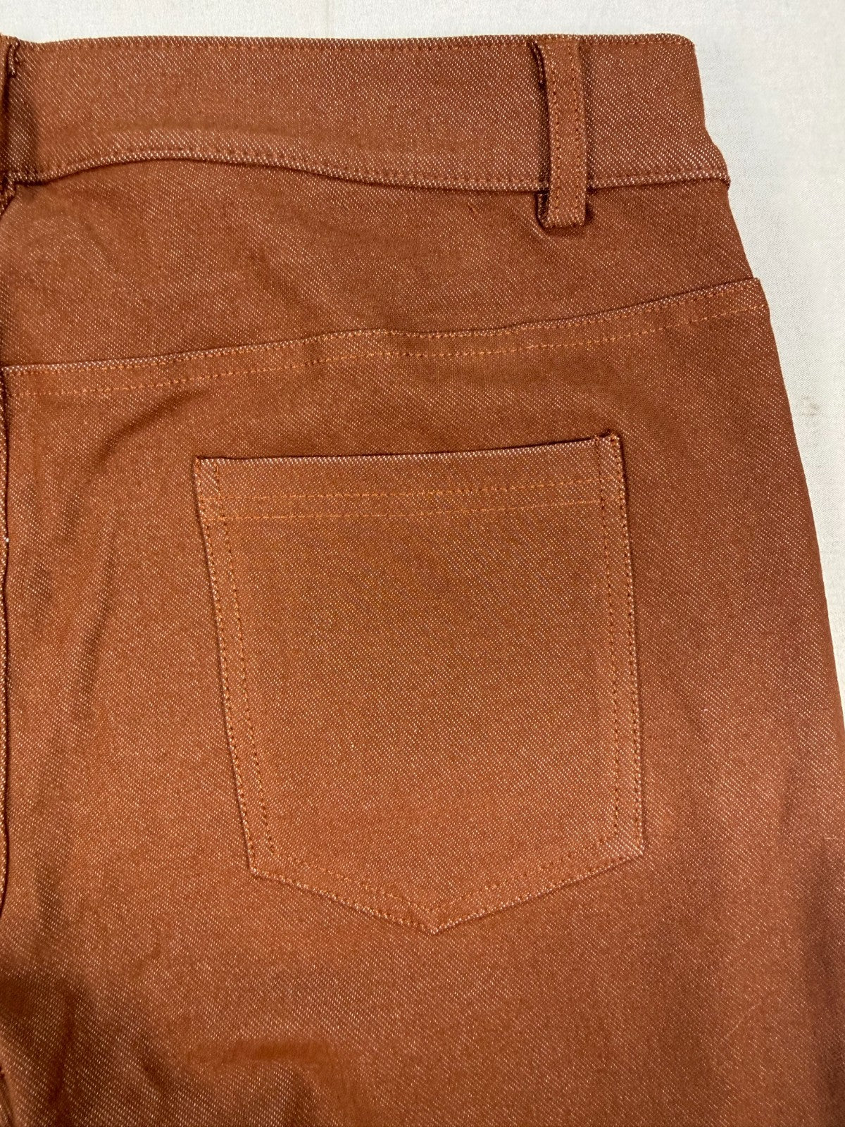 NWT Prolific Health Twill Slim Pants Womens XL Rust Brown Stretch Classic Preppy