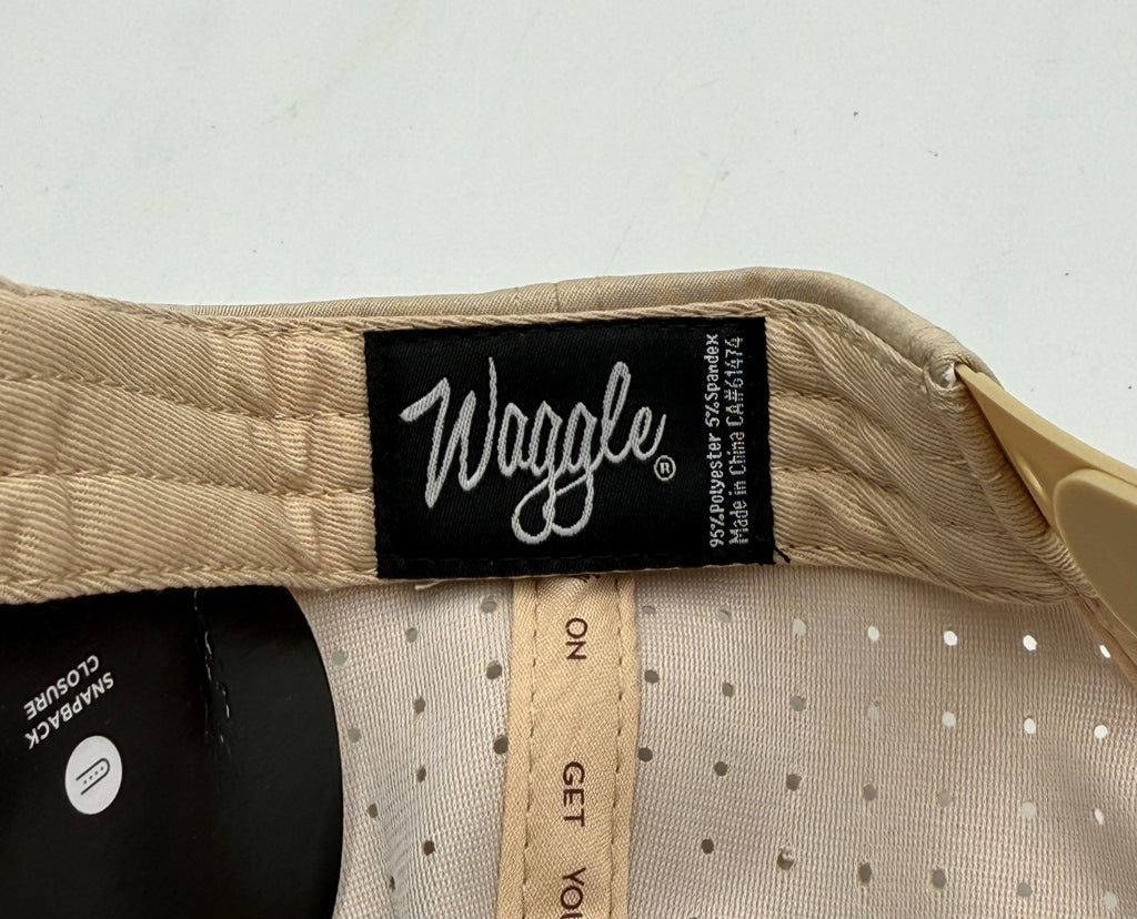 Waggle Smoaked It Golf Snapback Cap Tan Adjustable Performance Baseball Hat