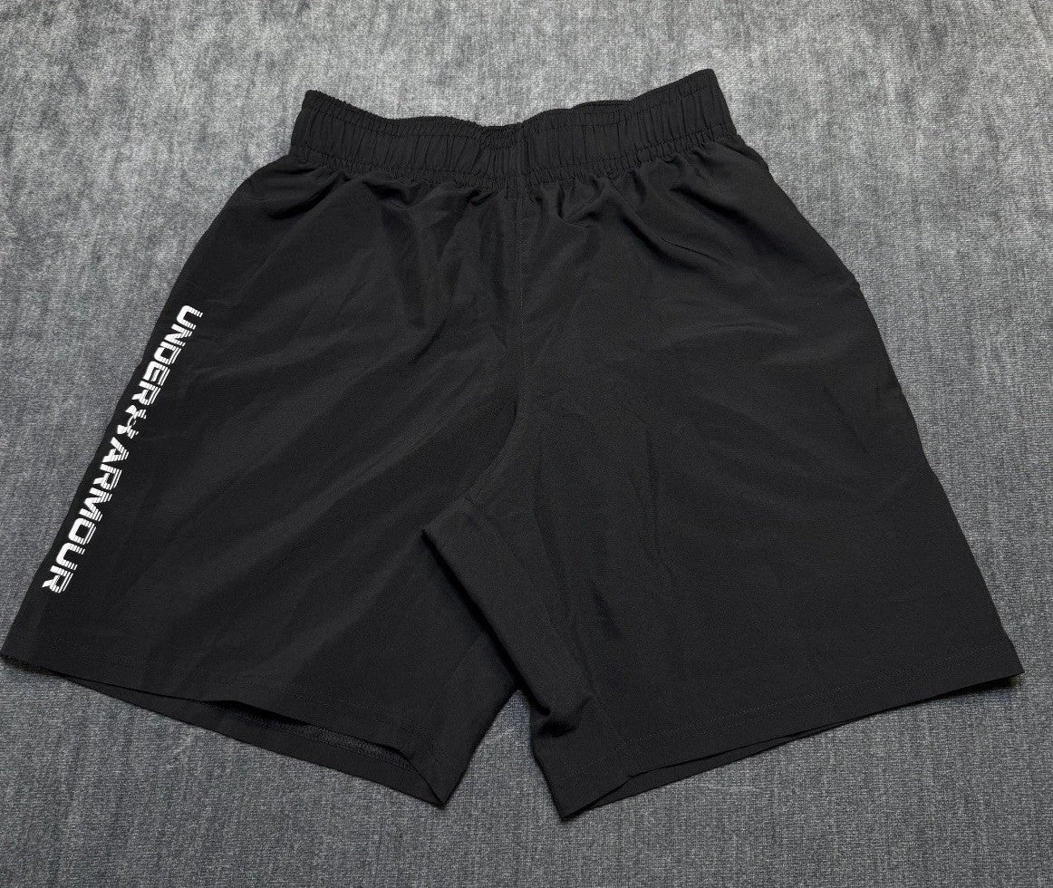 NWOT Under Armour UA Tech Woven Wordmark Shorts Men's Small Black Lightweight