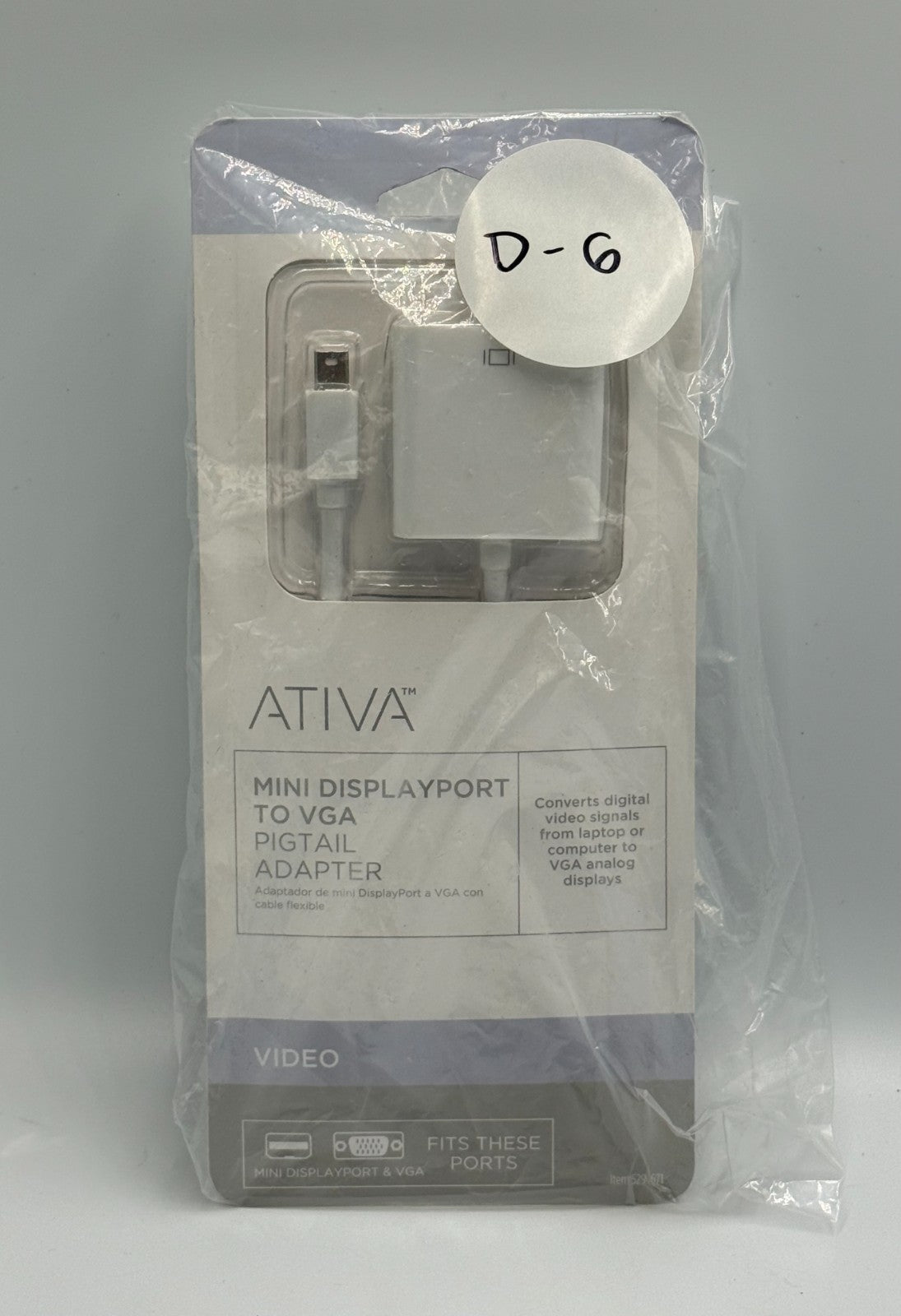 New Ativa Mini DisplayPort to VGA Adapter Mac Windows Laptop to Monitor Cable