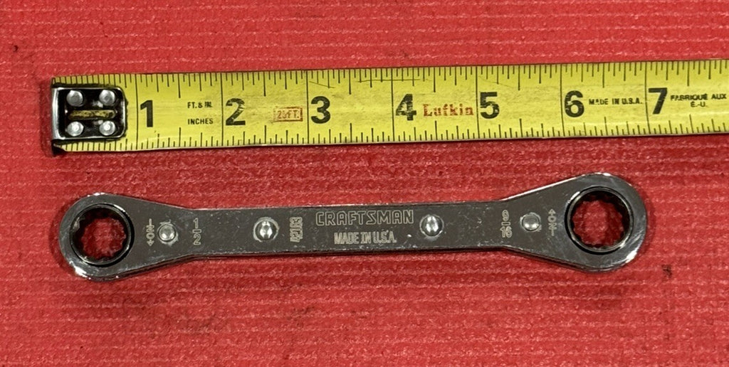 Vintage Craftsman 42163 1/2" X 9/16" Ratcheting Box Wrench 12 Pt Made IN USA