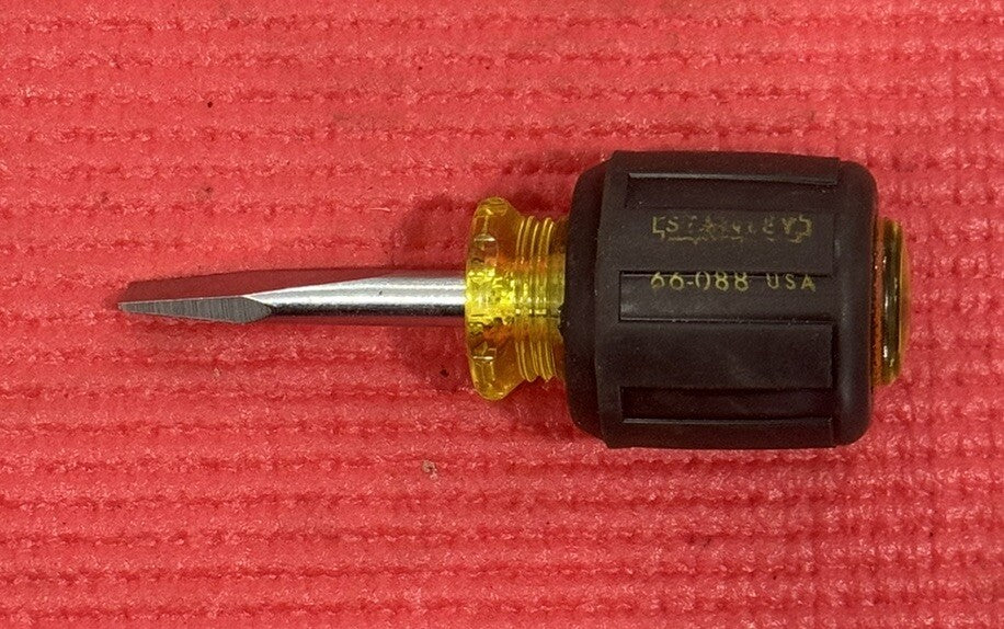 Stanley 66-088 Grip Stubby Standard Tip Screwdriver, Made In USA