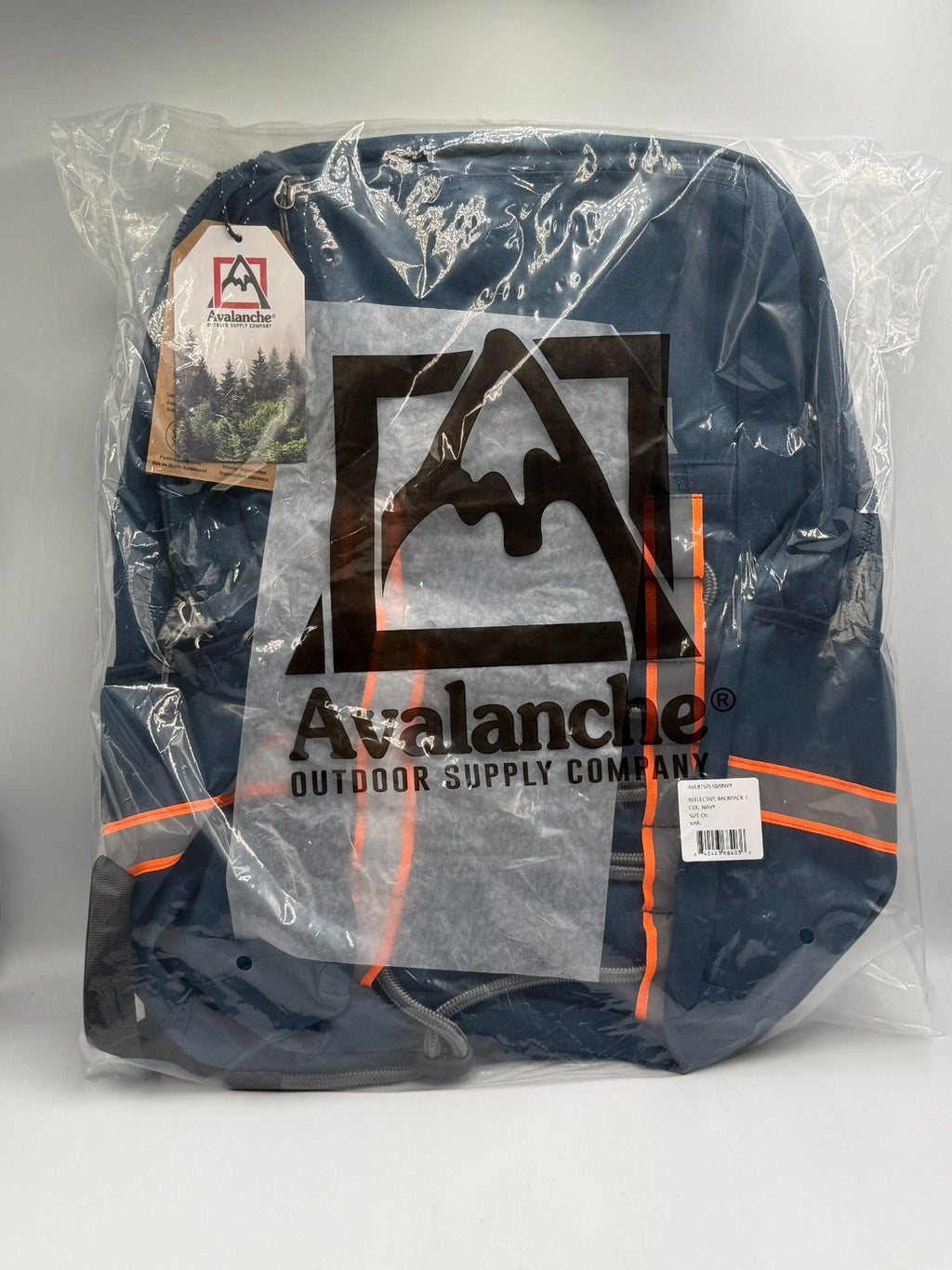 NWT Avalanche Outdoor Reflective Backpack Navy Orange School Travel Hiking Bag
