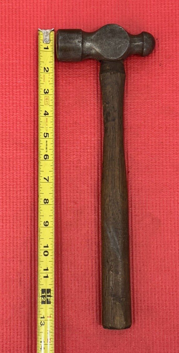 Vintage Stanley No.312B ~ 24 Oz Ball Peen Hammer W/Og Handle Made In USA