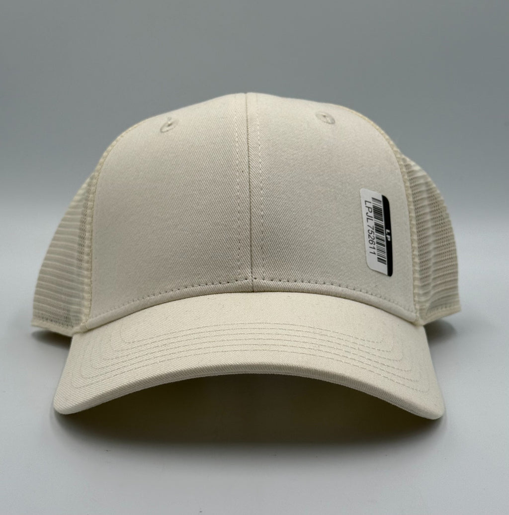 Pro Player Blank Plain Trucker Hat Unisex Off White Mesh Adjustable Snapback Cap