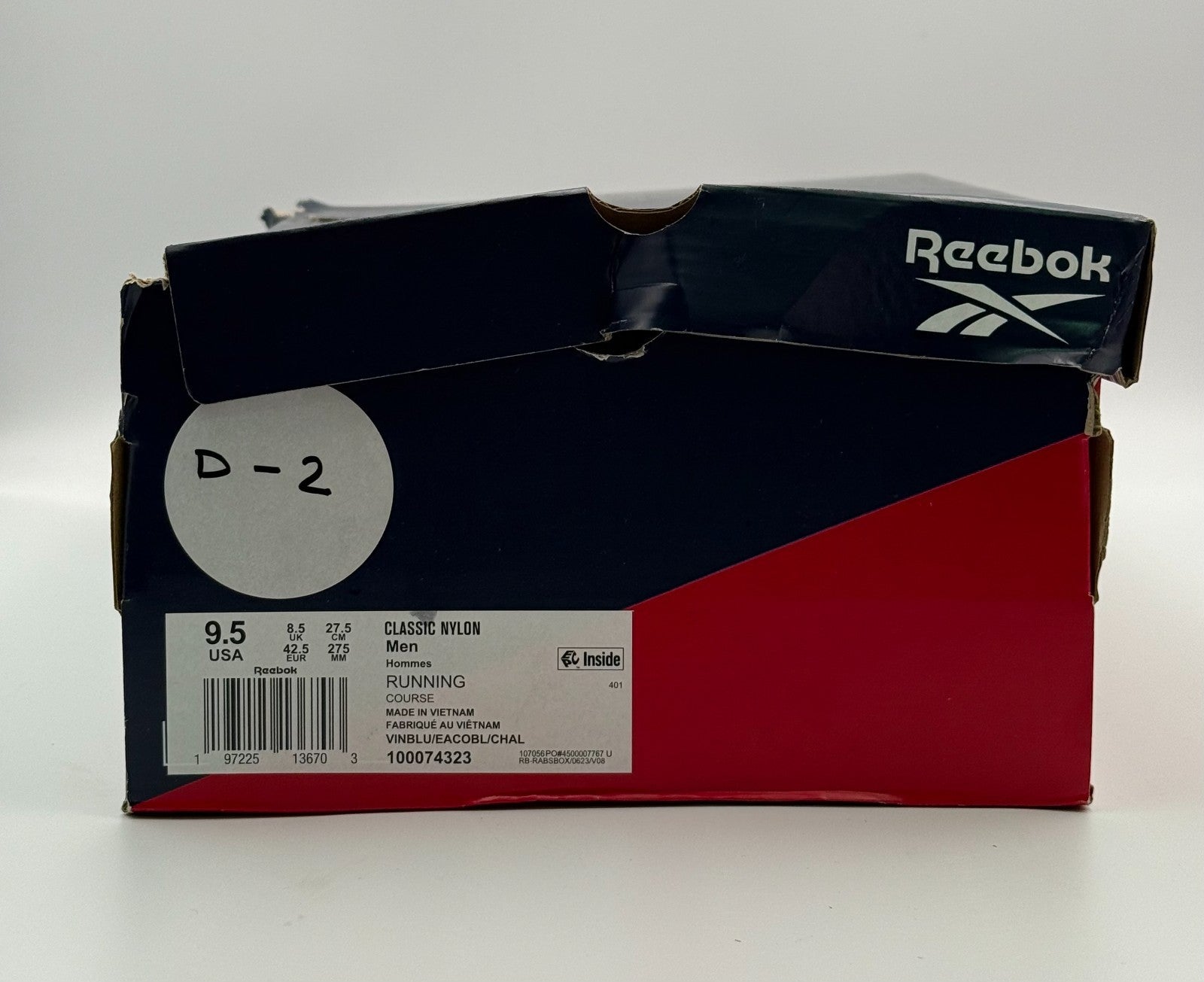 Reebok Classic Nylon Sneakers Mens 9.5 Blue Suede Lace Up Low Top Athletic Shoes