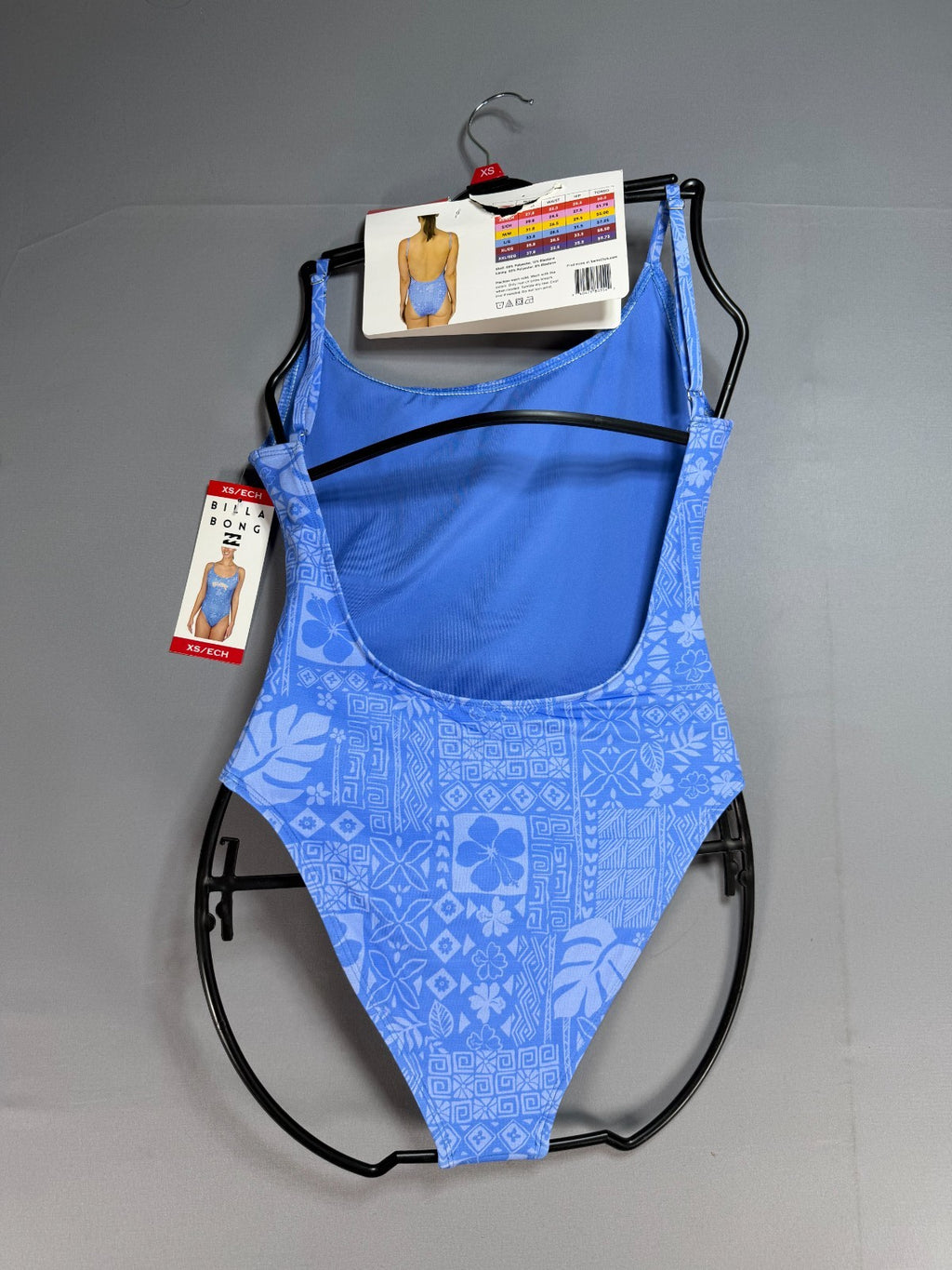 NWT Billabong One-Piece Swimsuit Women's XS Blue Sleeveless Stretch Summer Gear