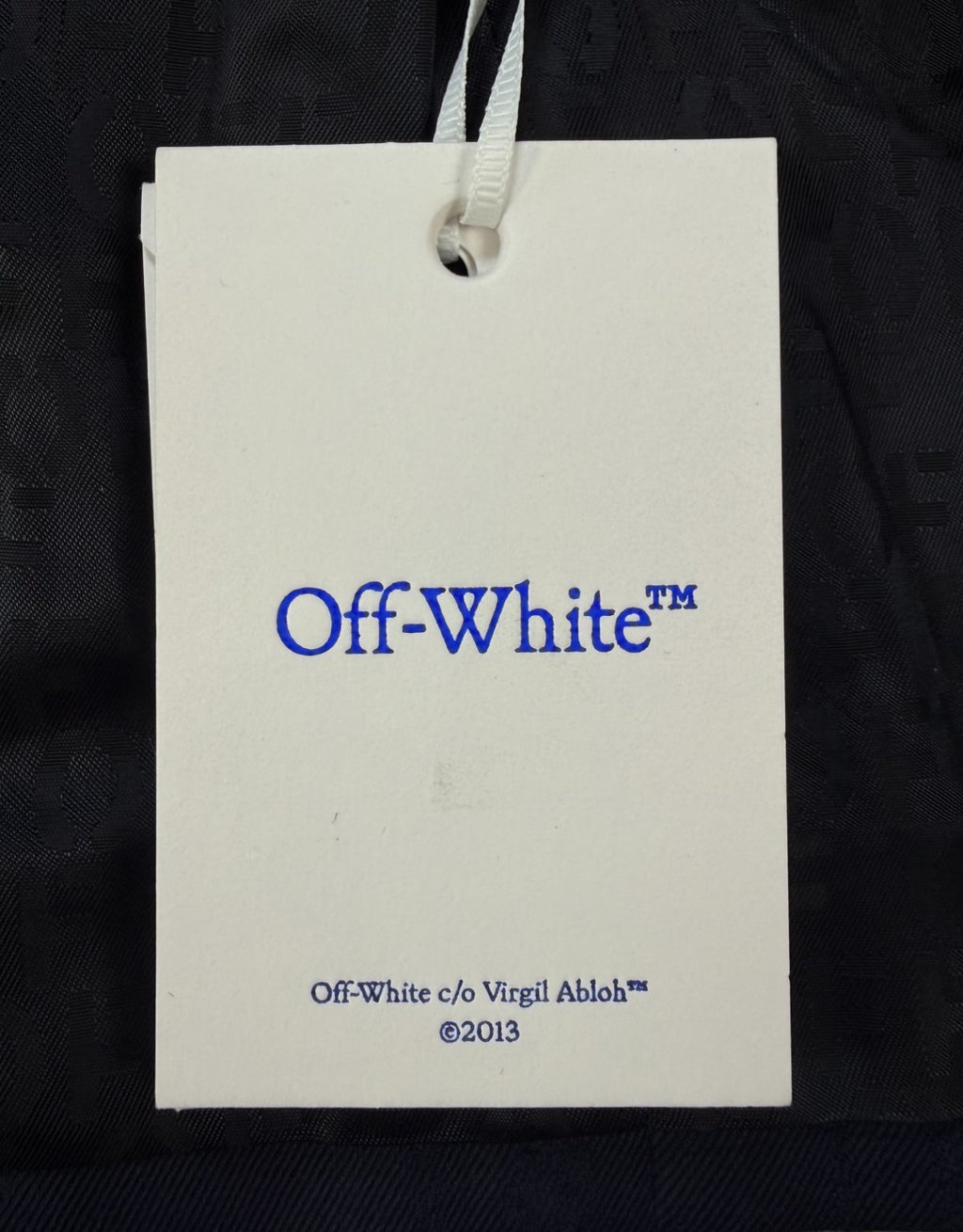 Off-white Shibori Jacquard Slim Double Breasted Jacket Men's 50 Navy Blue Casual