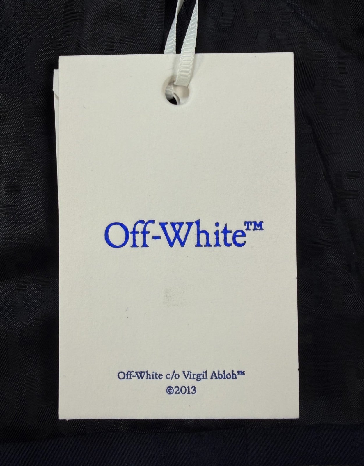 Off-white Shibori Jacquard Slim Double Breasted Jacket Men's 50 Navy Blue Casual