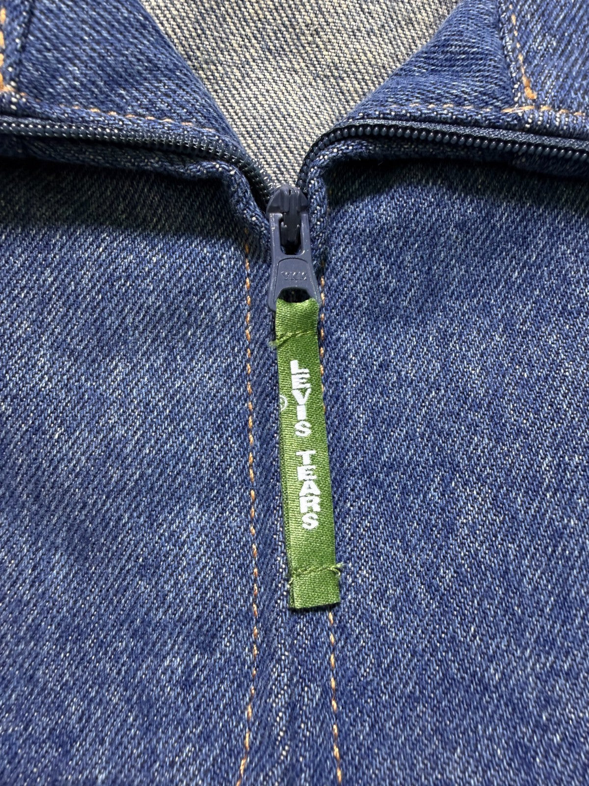 NWT Levi's X Tears Denim Track Jacket Men Medium Blue Full-Zip Collared Pockets