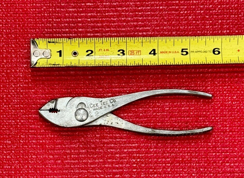 Vintage CEE TEE CO. Slip Joint Pliers 6 1/2" Made in USA