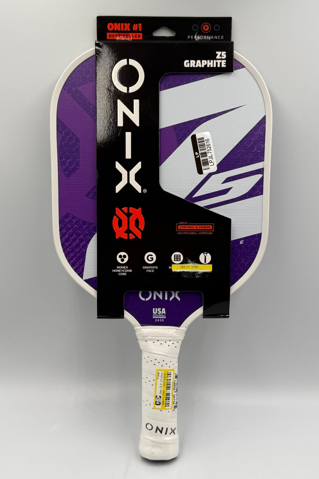 New ONIX MOD Z5 Graphite Pickleball Paddle Carbon Fiber Honeycomb Core Purple