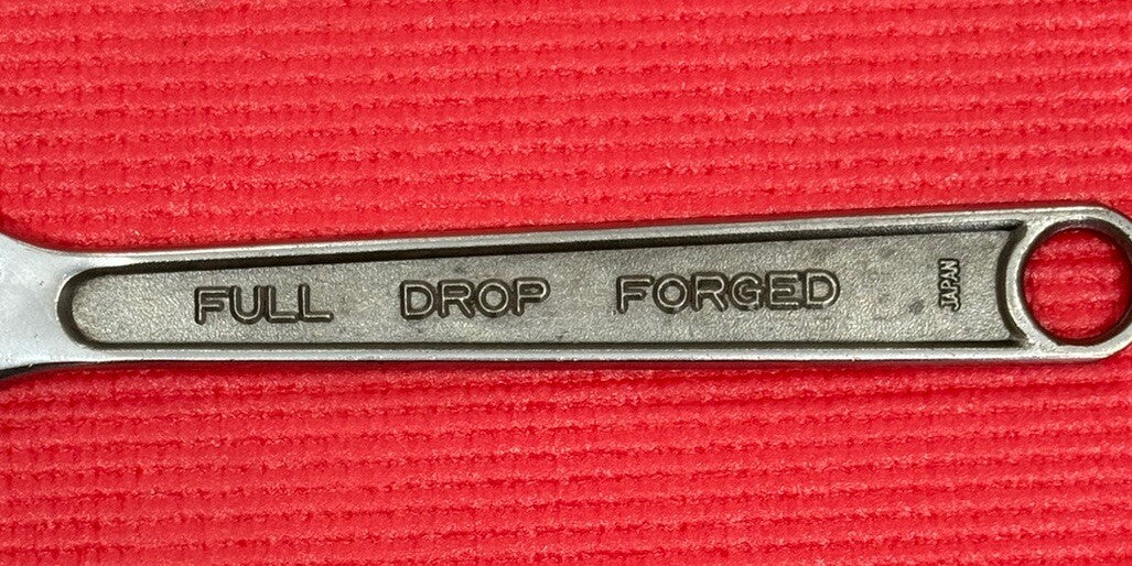 Vintage Fuller Chrome Alloy No. 10 Adjustable Wrench Full Drop Forged Japan