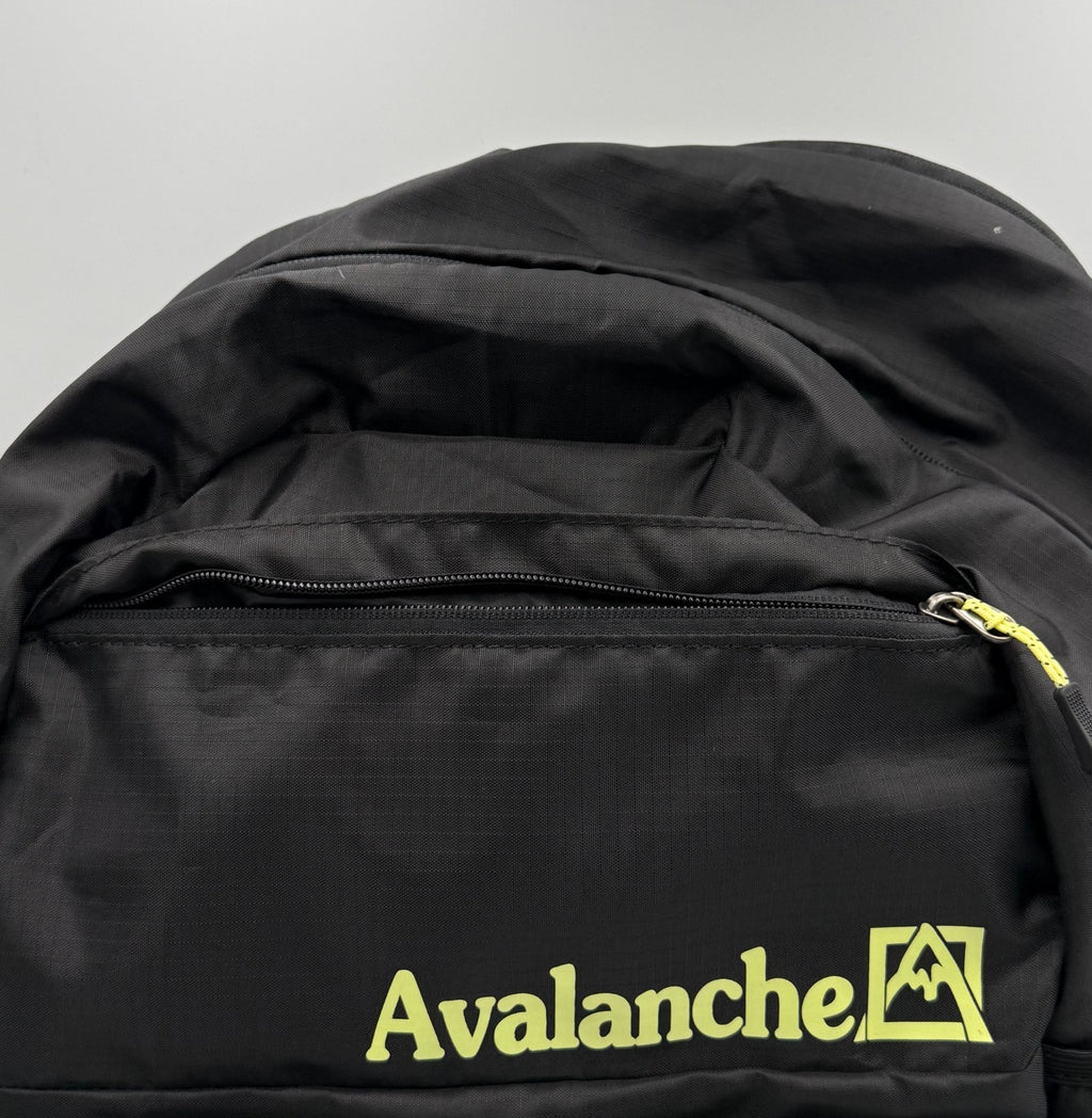 Avalanche Outdoor Supply Co Backpack Black Yellow Hiking Travel School Rucksack