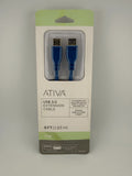 NEW Ativa 283-871 Blue USB-A Male to Female 1.83m PC 6ft USB 3.0 Extension Cable